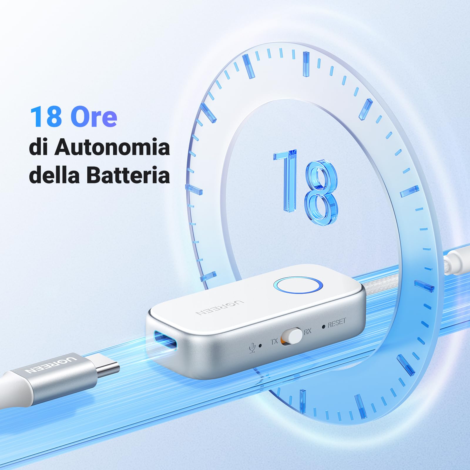 ugreen-trasmettitore-ricevitore-bluetooth-6-0-2-in-1-jack-3-5mm-con-18h-autonomi image 5