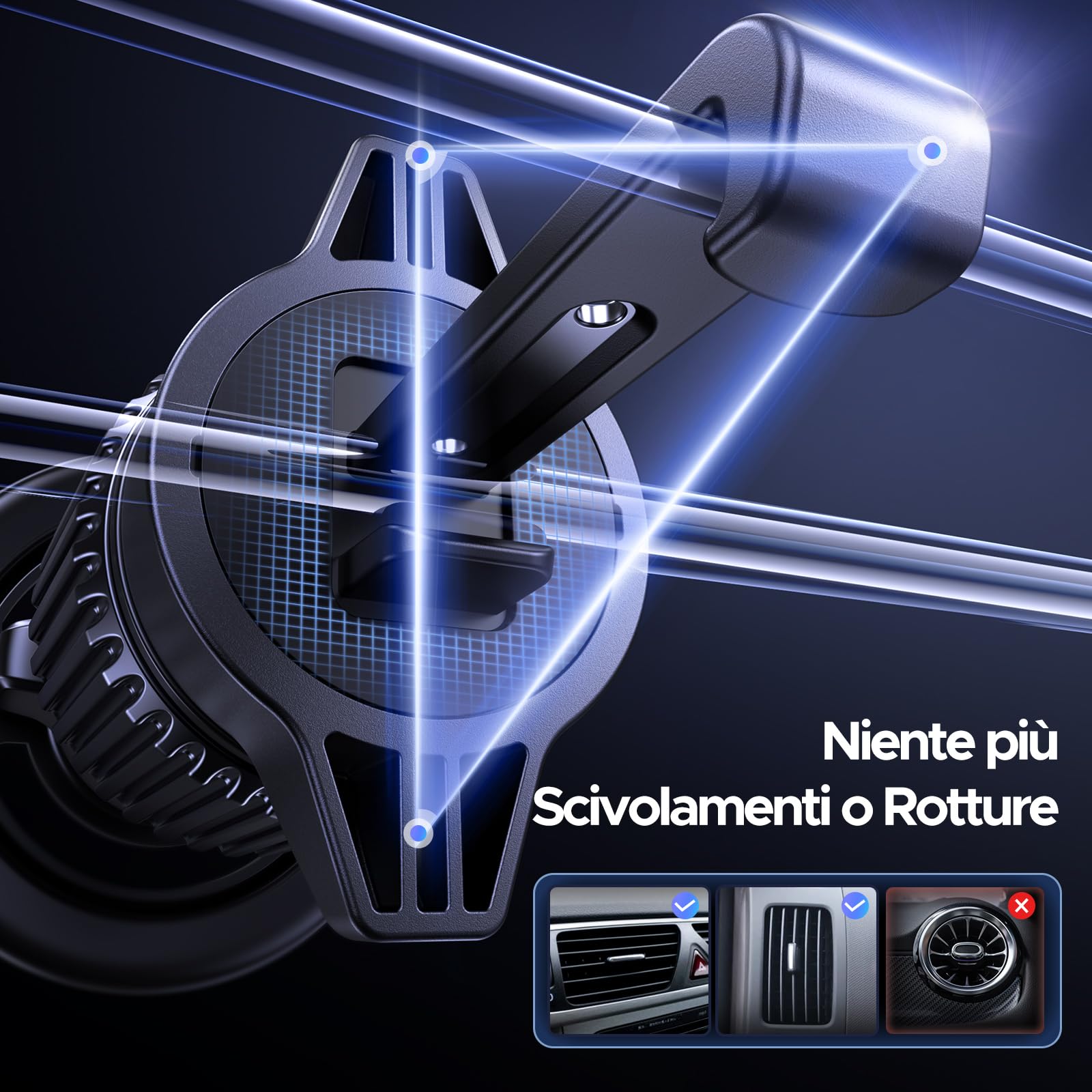 ugreen-supporto-magnetico-auto-magsafe-bocchetta-con-anello-360-nero image 5