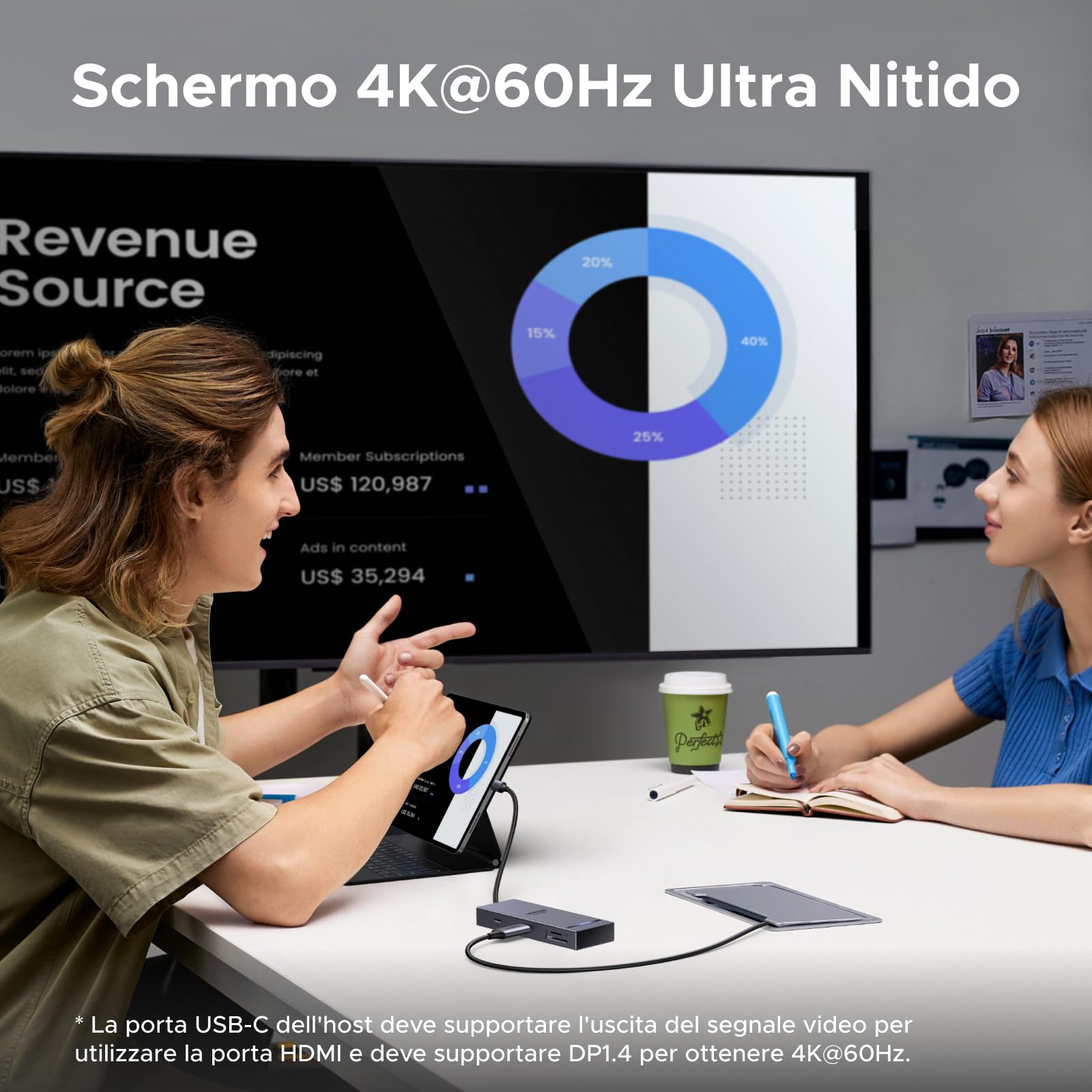 ugreen-revodok-pro-108-hub-usb-c-8-in-1-con-hdmi-4k-60hz-10gbps-pd-100w-e-lettor image 4