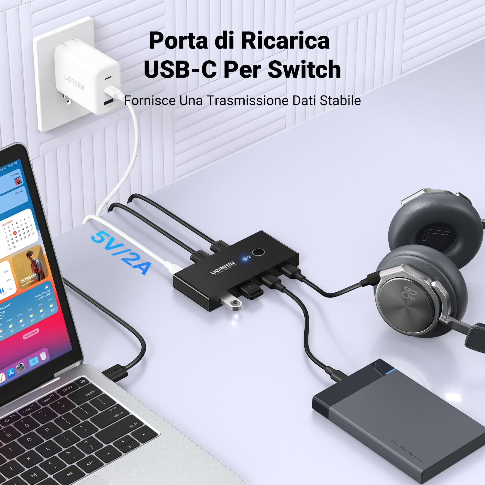 ugreen-switch-4-porte-usb-2-0-per-2-pc-commutatore-2-in-4-out image 6