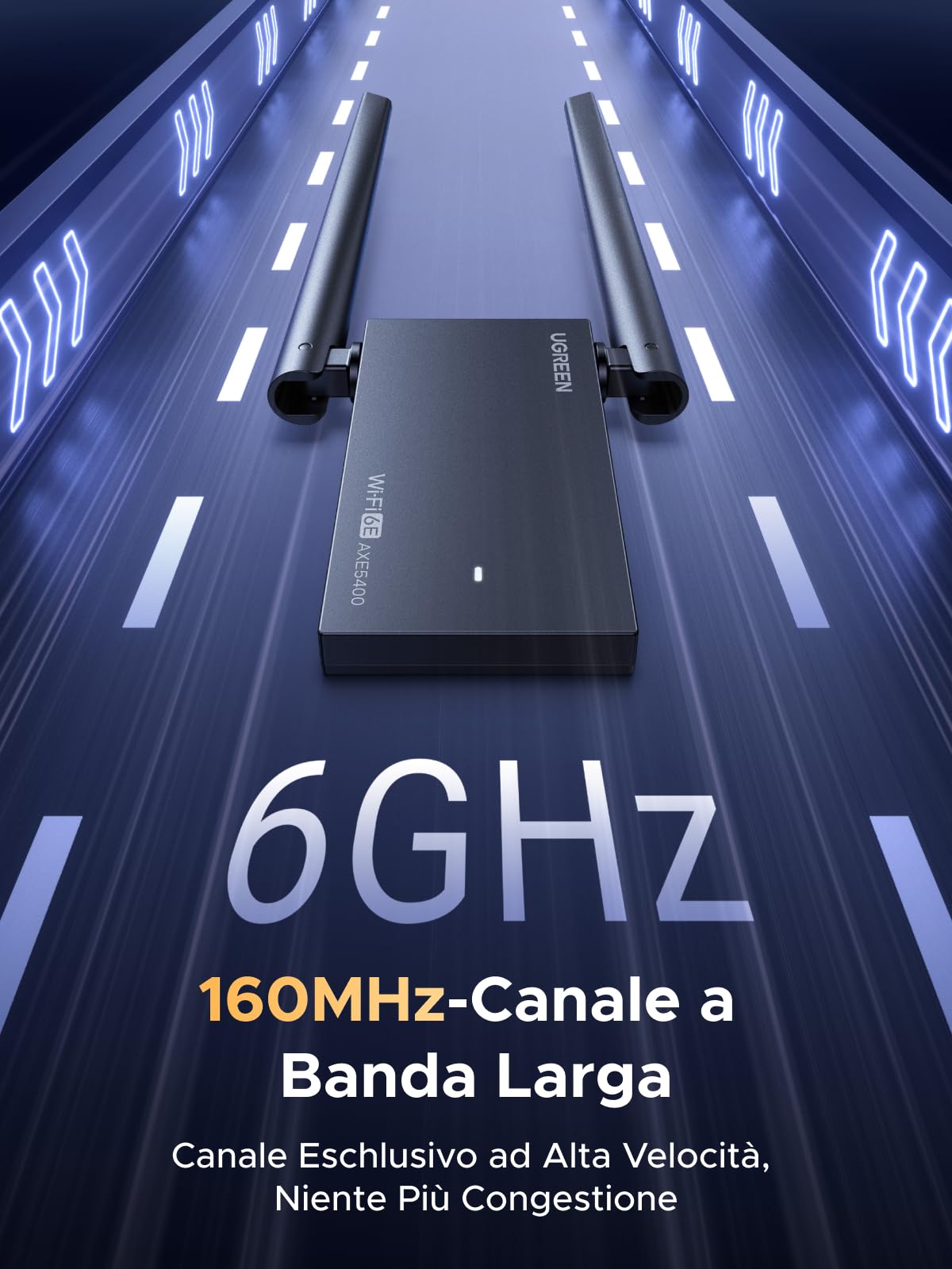 ugreen-chiavetta-usb-wifi-6e-ax5400-tri-band-con-antenne image 3