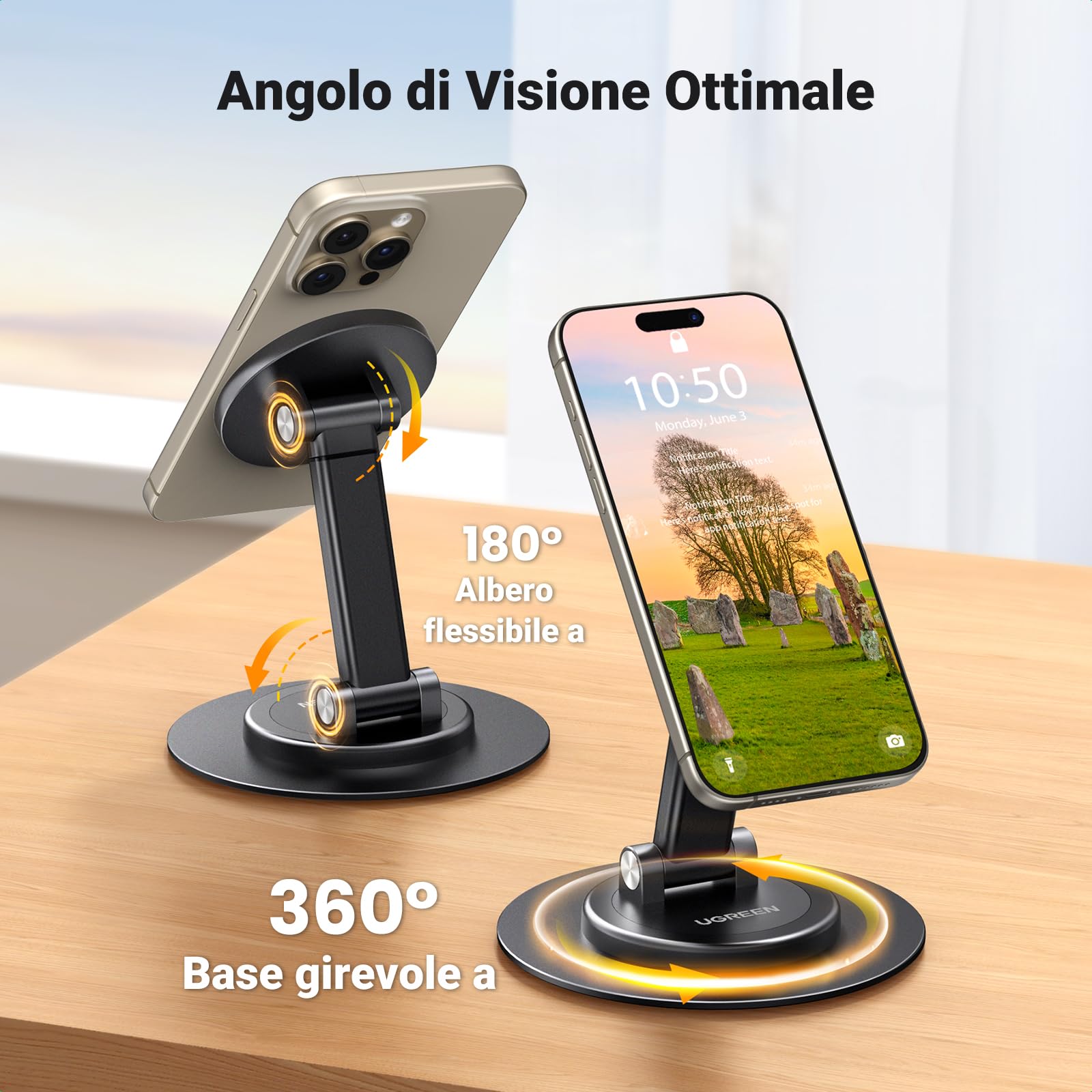 ugreen-supporto-magnetico-da-tavolo-per-iphone-magsafe-nero image 5