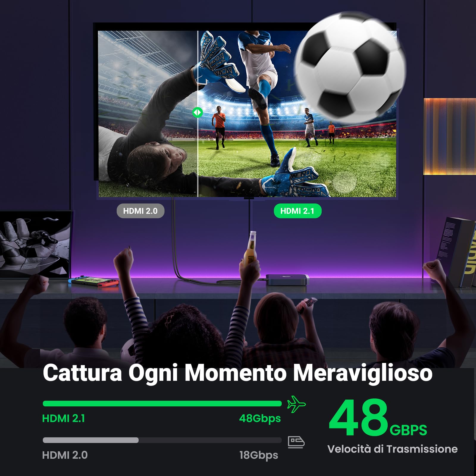ugreen-cavo-prolunga-hdmi-2-1-8k-60hz-maschio-femmina-0-5-m image 5