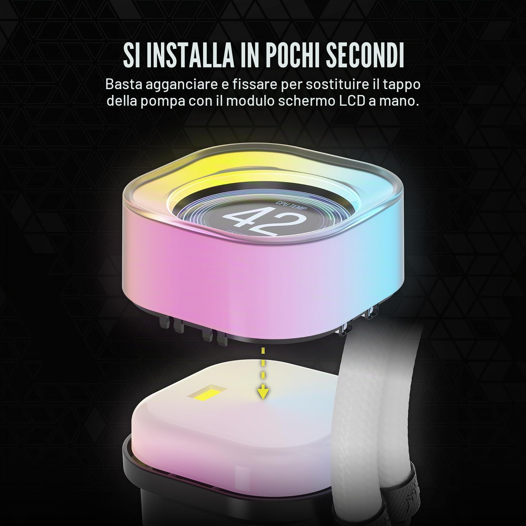 corsair-icue-link-aio-lcd-modulo-schermo-ips-2-1-24-led-rgb-bianco image 5