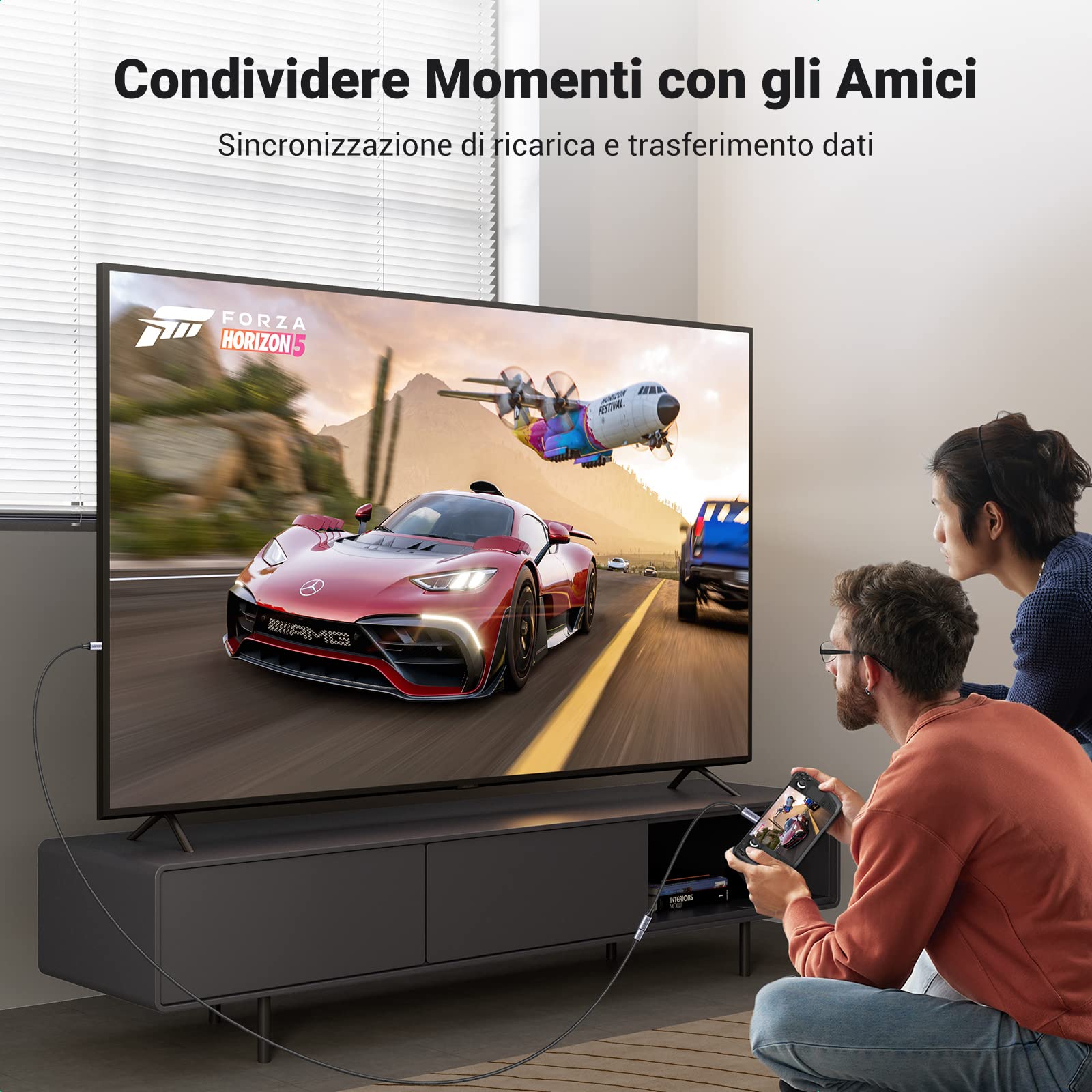ugreen-nexode-cavo-prolunga-usb-c-a-usb-c-4k-60hz-10gbps-100w-0-5m-grigio image 5