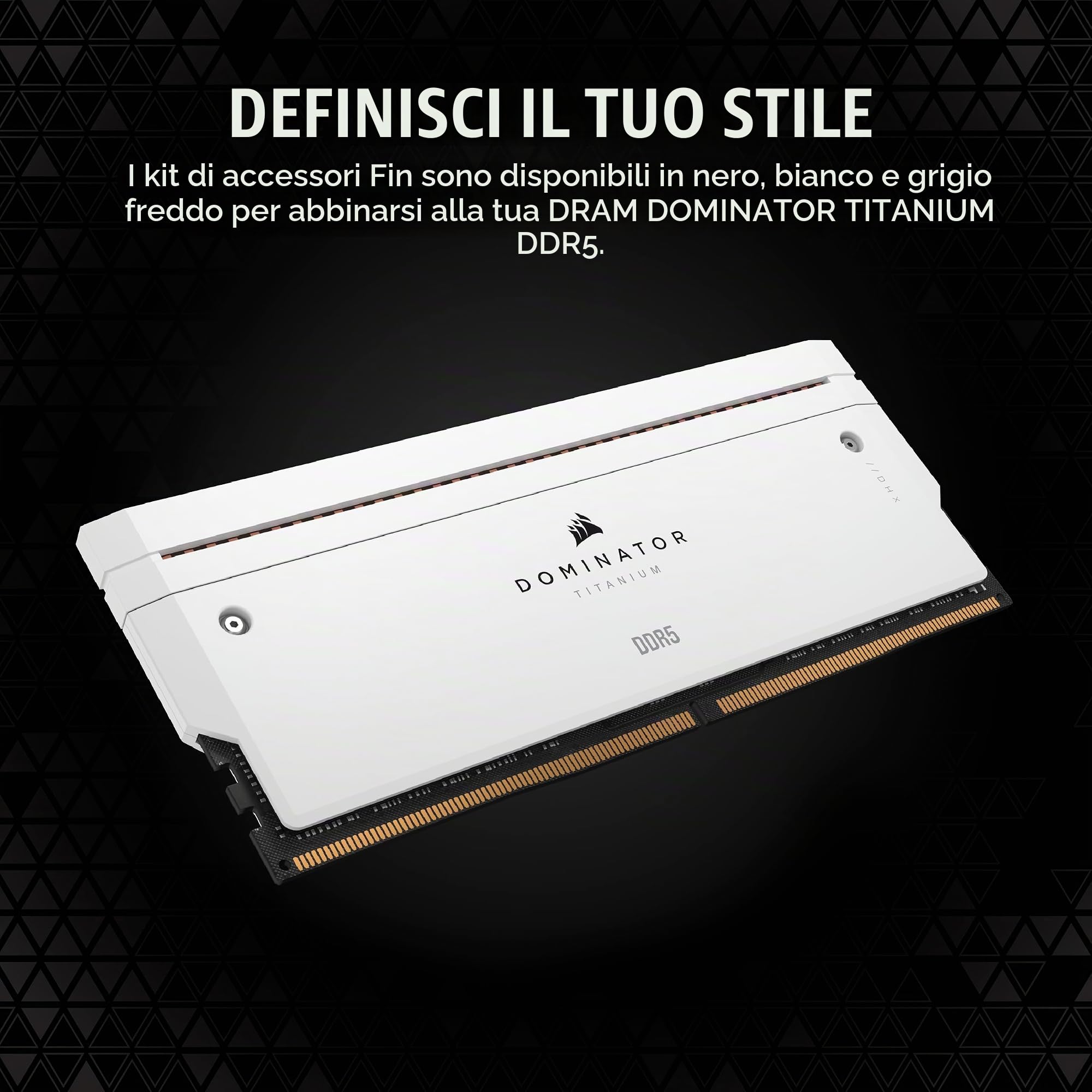 corsair-dominator-titanium-rgb-ddr5-fin-kit-di-accessori-bianco-2x-barre-superio image 2