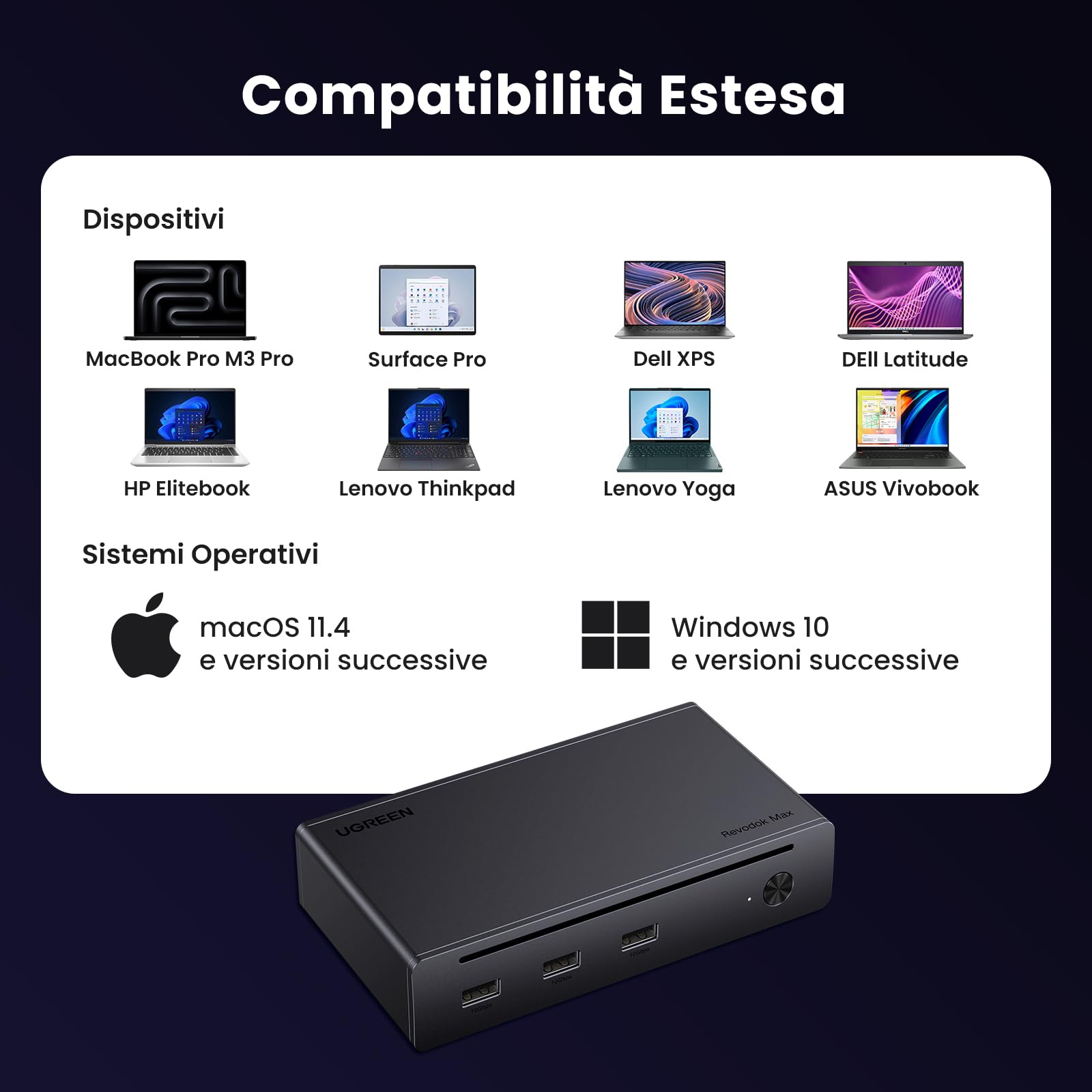 ugreen-revodok-max-208-docking-station-thunderbolt-4-8-in-1-doppio-4k60hz-85w image 7