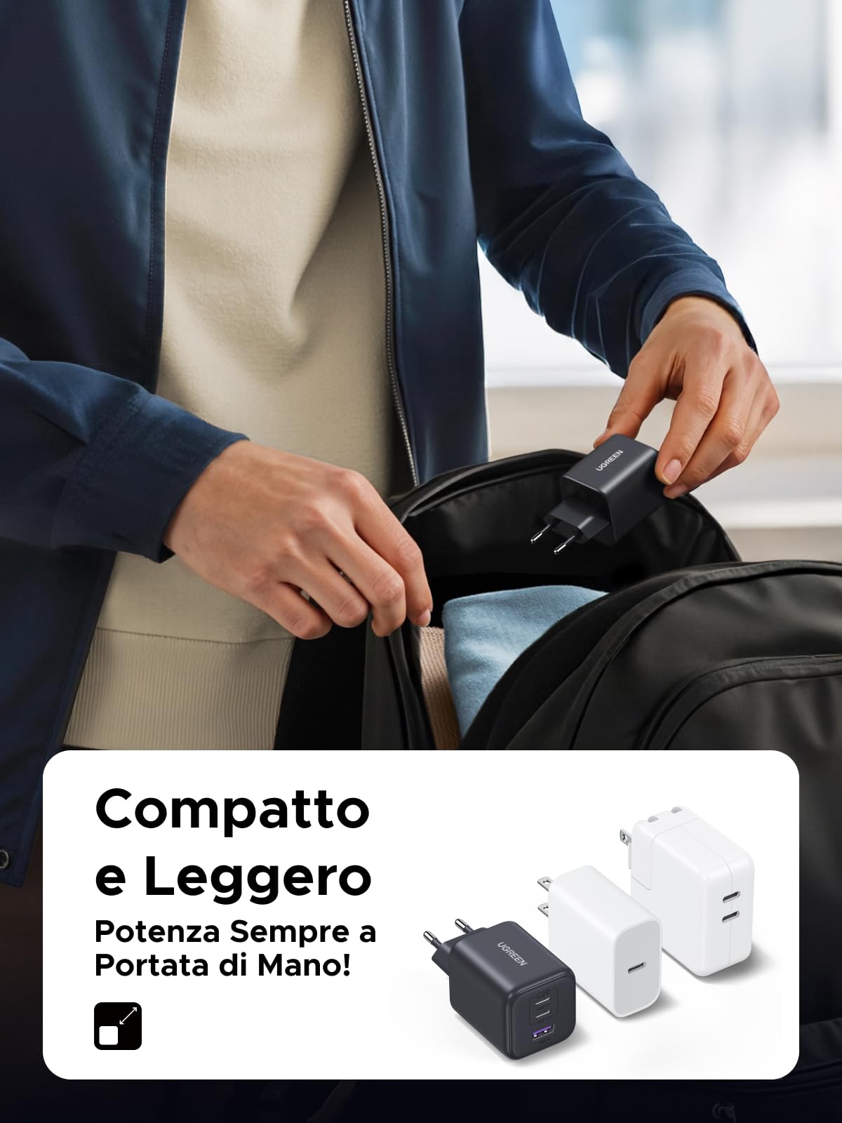 ugreen-zapix-caricatore-usb-c-45w-gan-rapido-3-porte-sfc-2-0 image 8