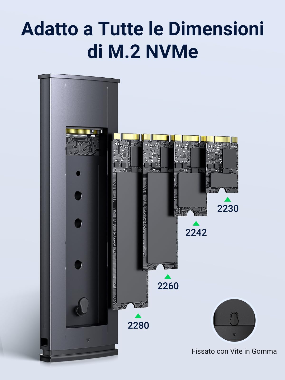 ugreen-case-ssd-m-2-nvme-pcie-usb-c-3-2-gen2-10gbps-2tb-installazione-senza-attr image 2
