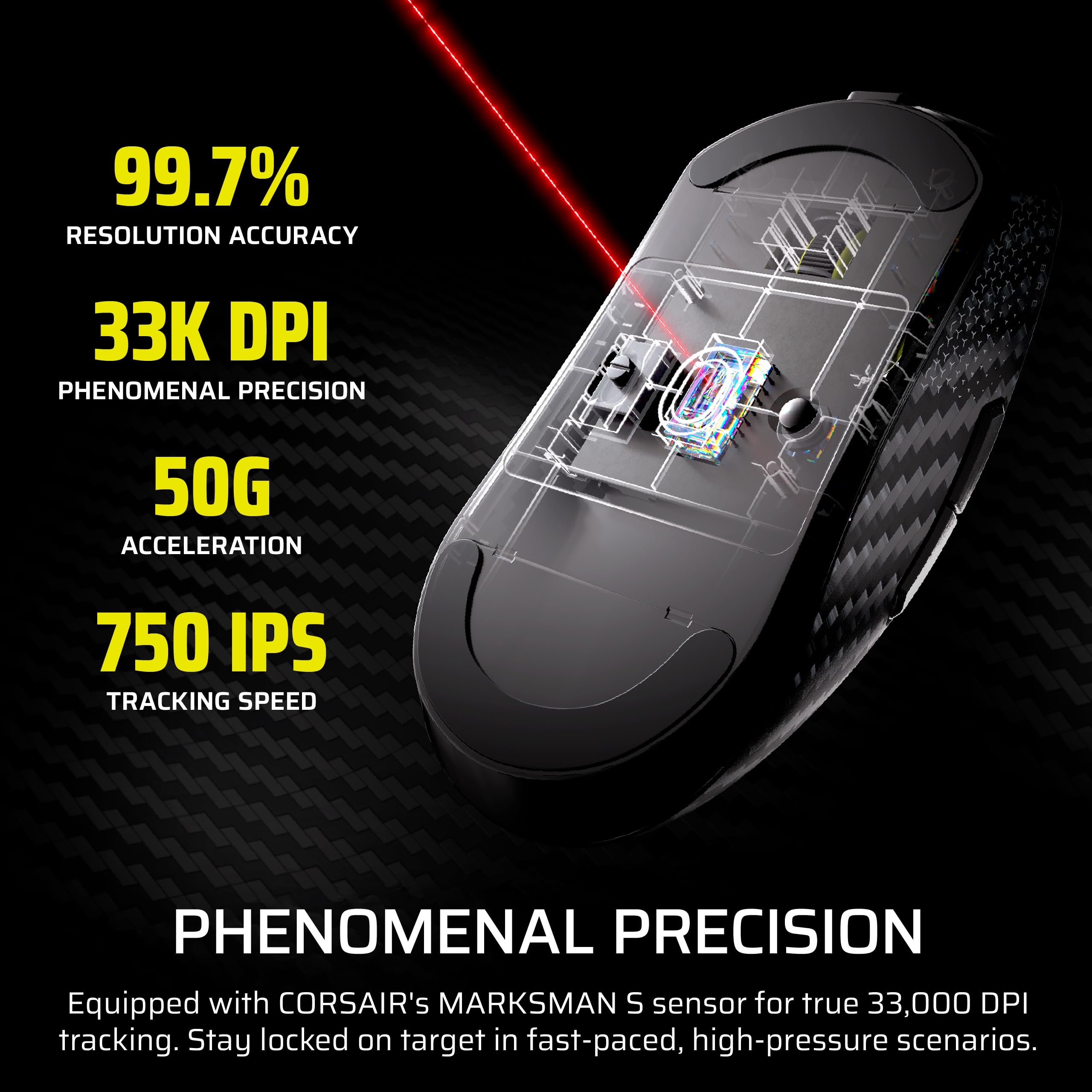 corsair-sabre-v2-pro-mouse-gaming-wireless-fps-nero-55g-carbonio-33-000-dpi-8000 image 7