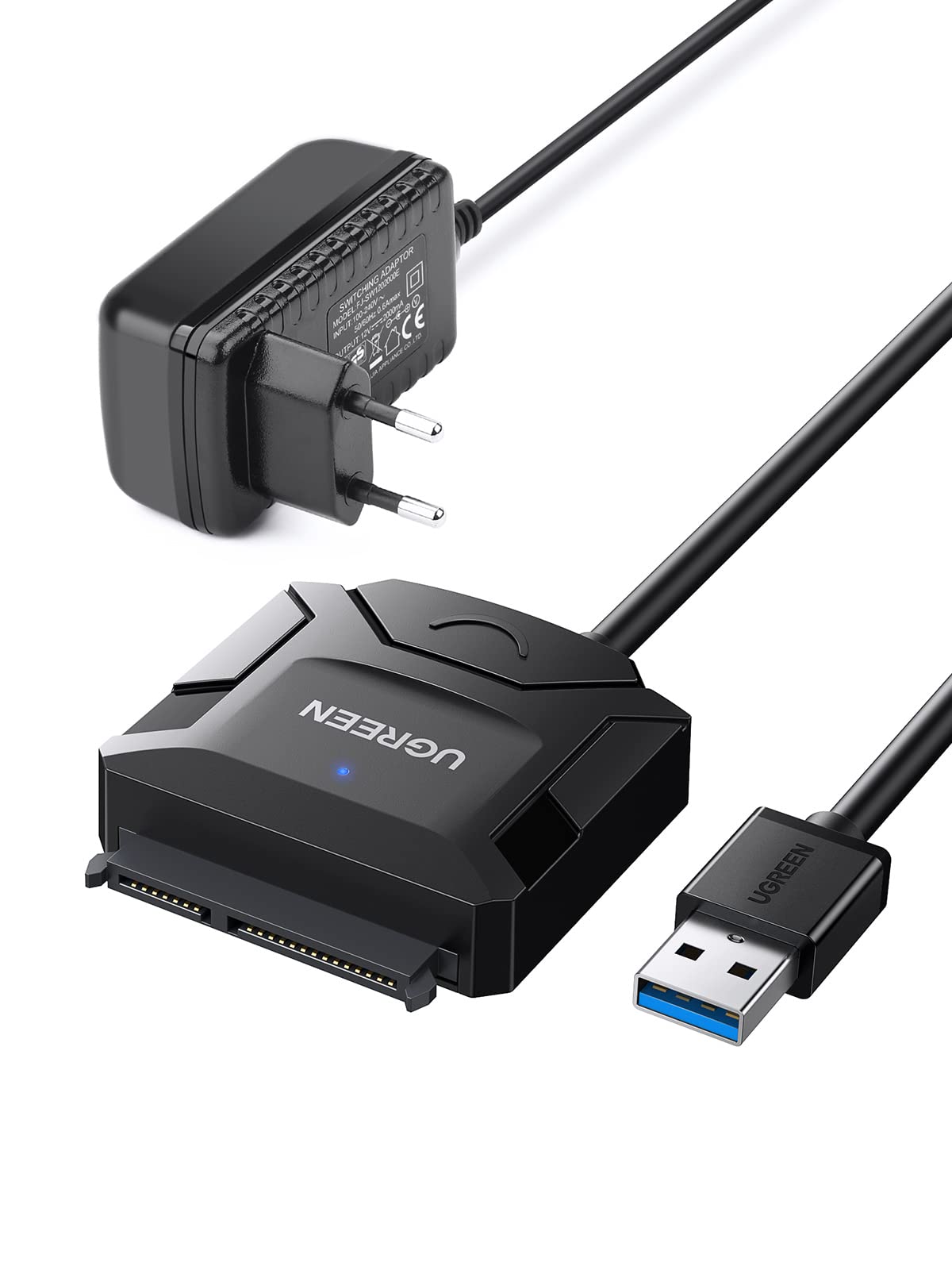 ugreen-adattatore-sata-usb-3-0-5gbps-per-ssd-hdd-2-5-3-5-fino-a-20tb-con-aliment image 1