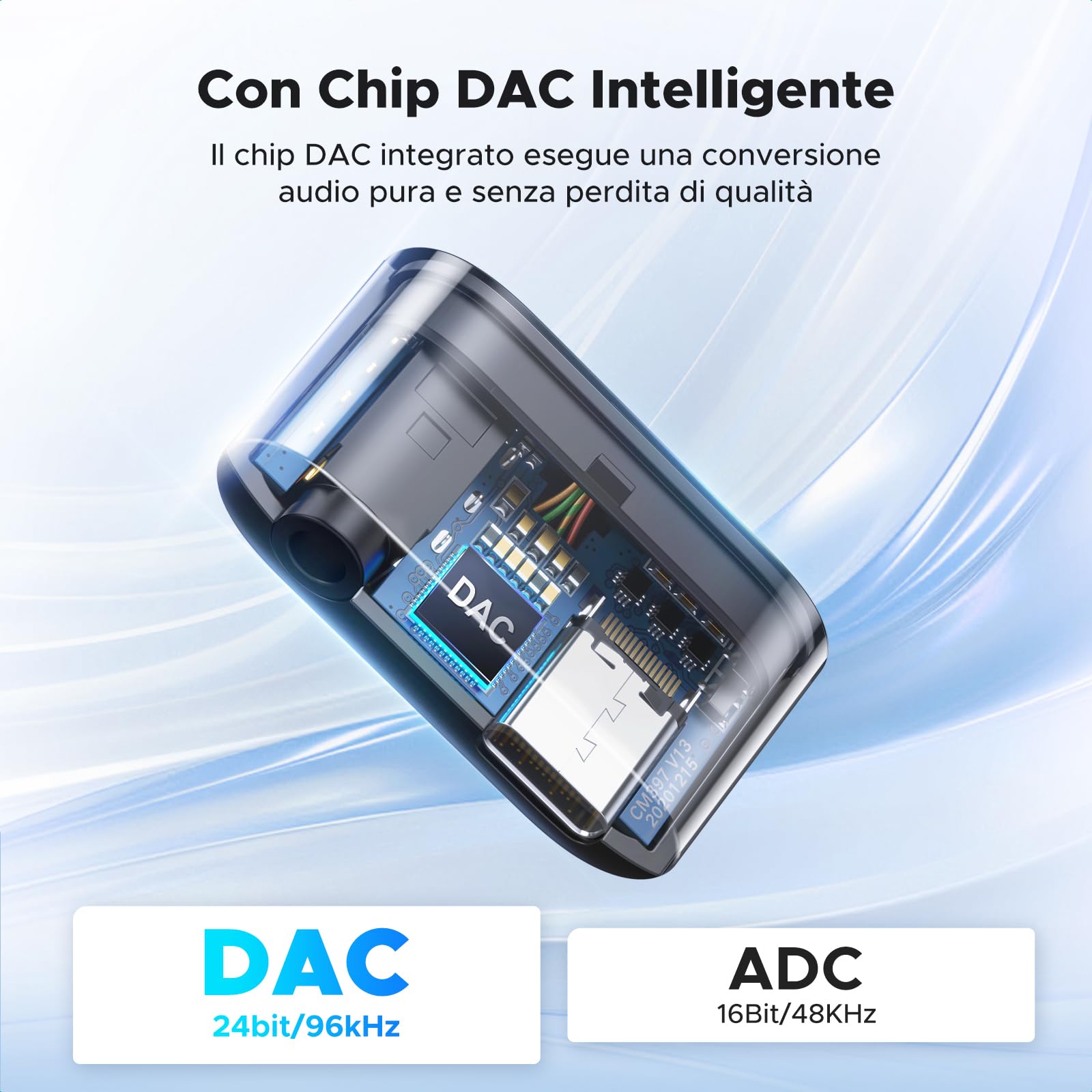 ugreen-adattatore-usb-c-a-jack-3-5-mm-pd-60w-con-dac-hi-res-24-bit-96khz image 4