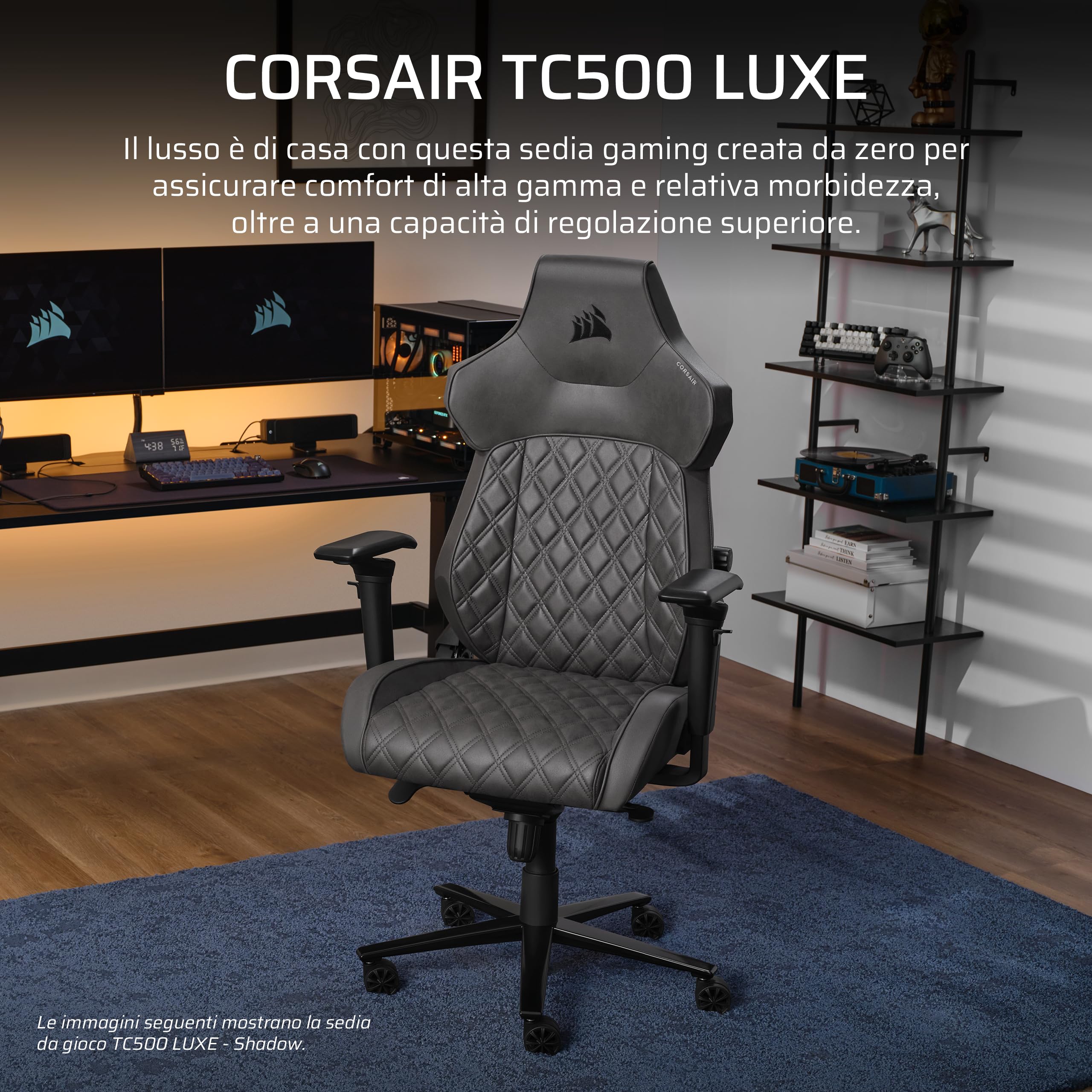 corsair-tc500-luxe-sedia-gaming-tessuto-grigio image 2