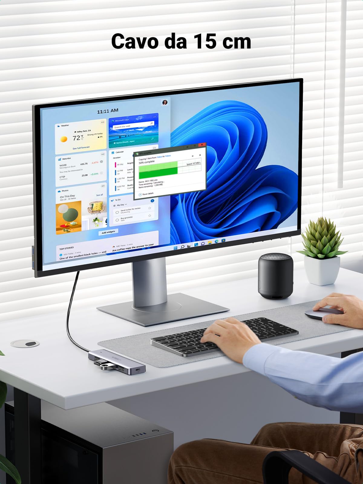 ugreen-hub-usb-c-a-4-porte-usb-3-0-5gbps-con-alimentazione-usb-c-15cm image 2