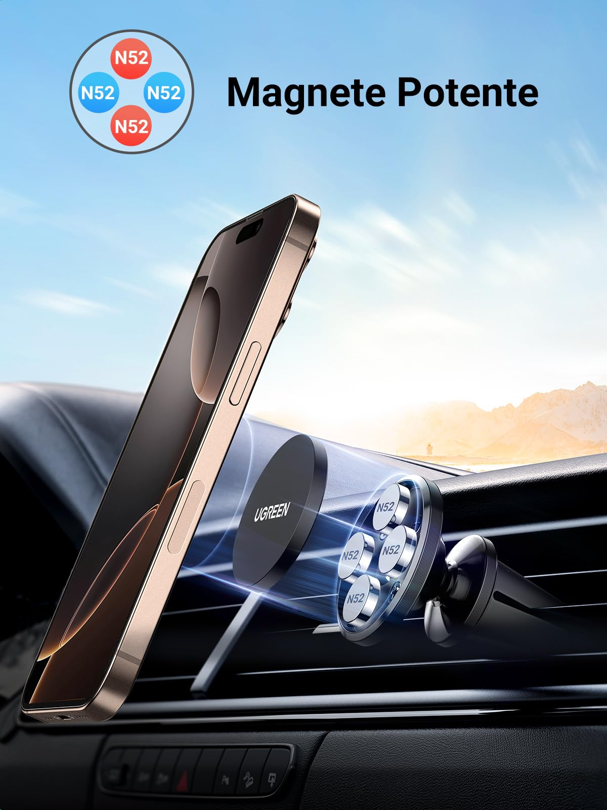 ugreen-supporto-telefono-auto-magnetico-con-2-placche-metallo image 2