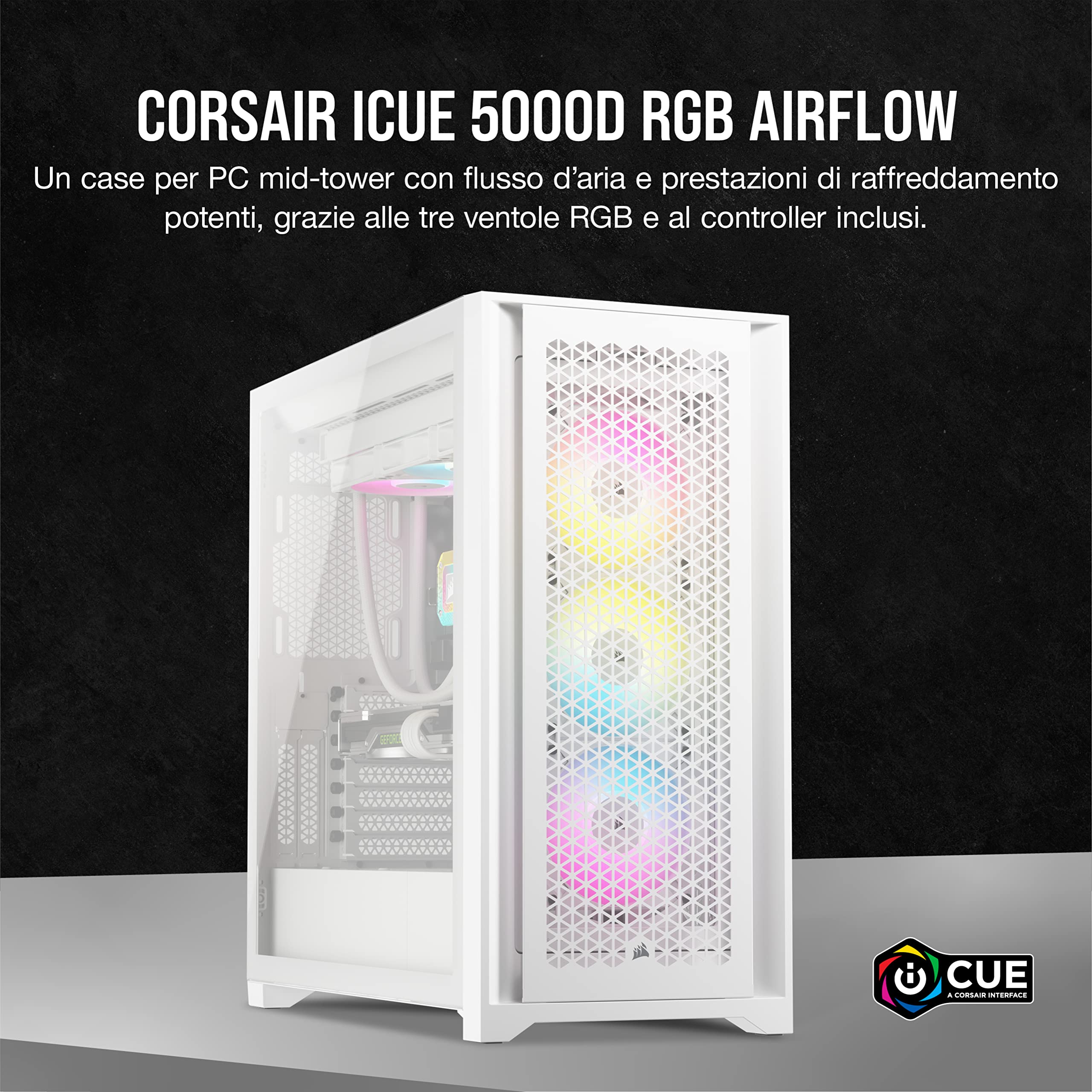 corsair-icue-5000d-rgb-airflow-mid-tower-atx-nero-con-3-ventole-af120-rgb-elite image 2