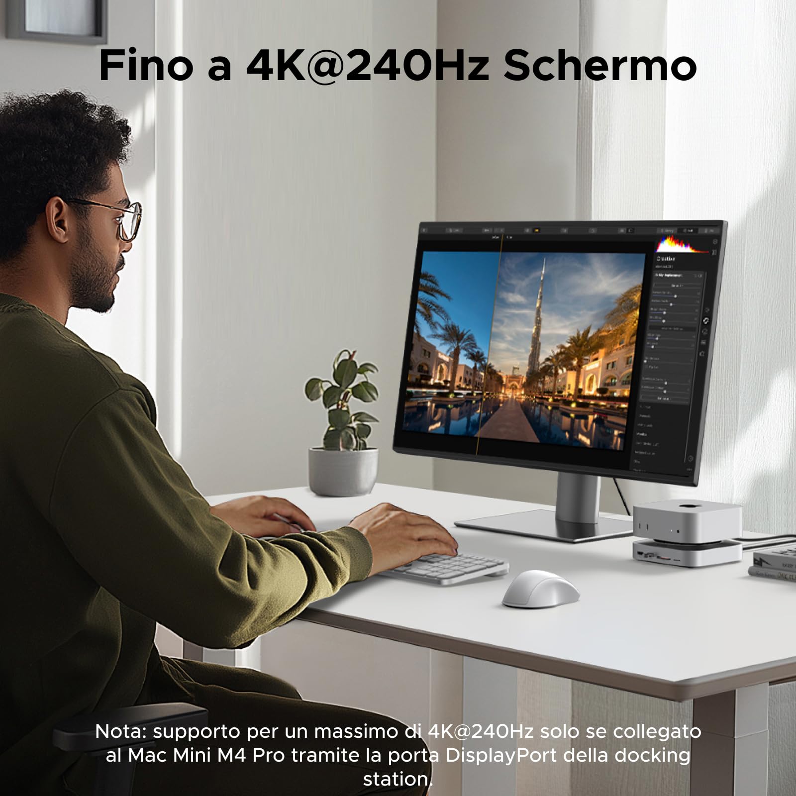 ugreen-docking-station-10-in-2-usb-c-con-supporto-mac-mini-m4-m4-pro-alloggio-ss image 5