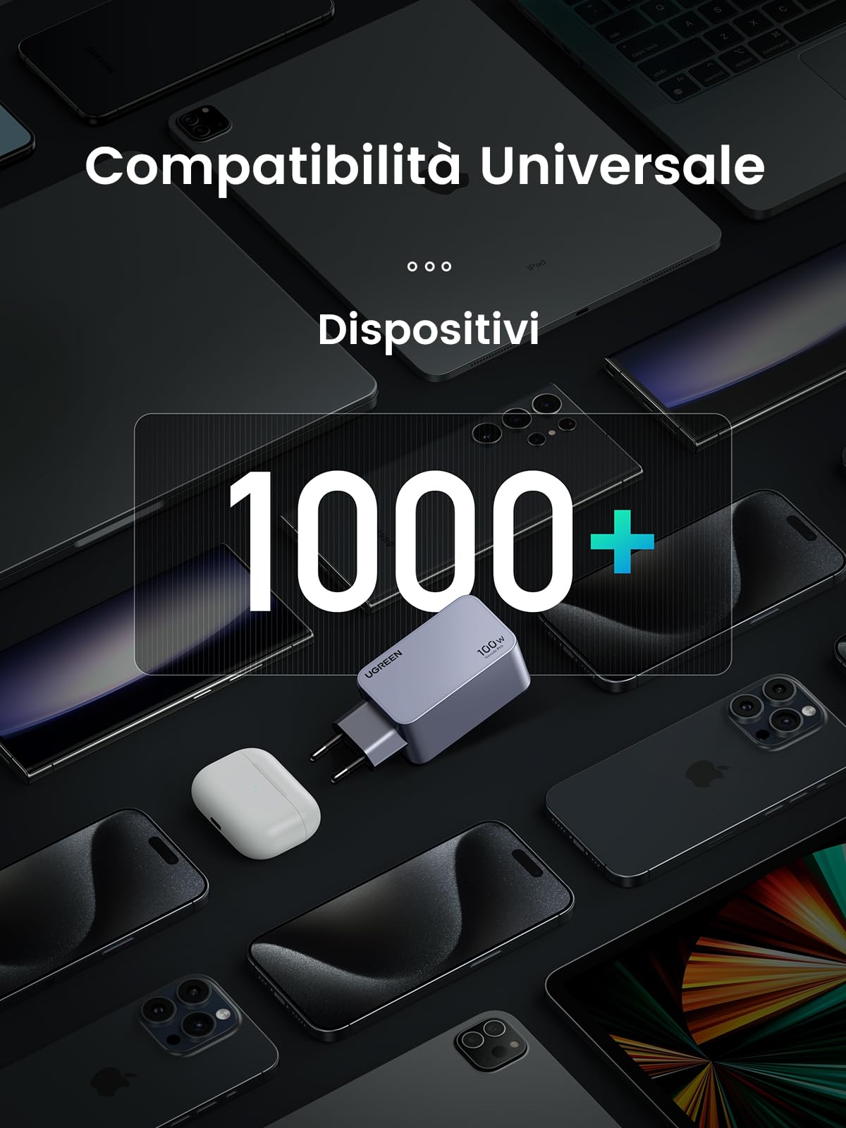 ugreen-nexode-pro-100w-caricatore-usb-c-gan-rapido-3-porte-pd-3-0-pps-45w image 8