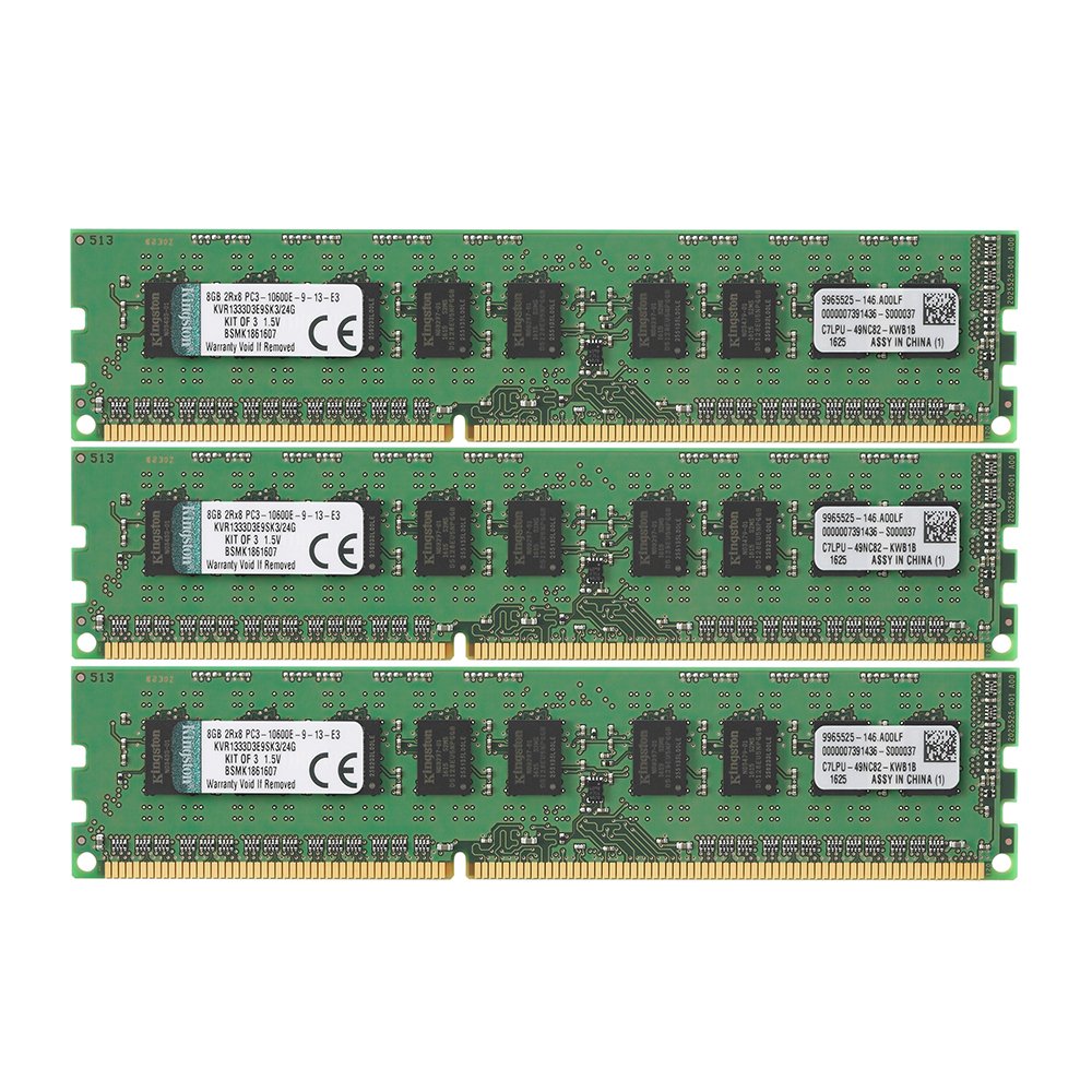 kingston-valueram-kvr1333d3e9sk3-24g-kit-memoria-ddr3-1333mhz-ecc-24gb-server image 1