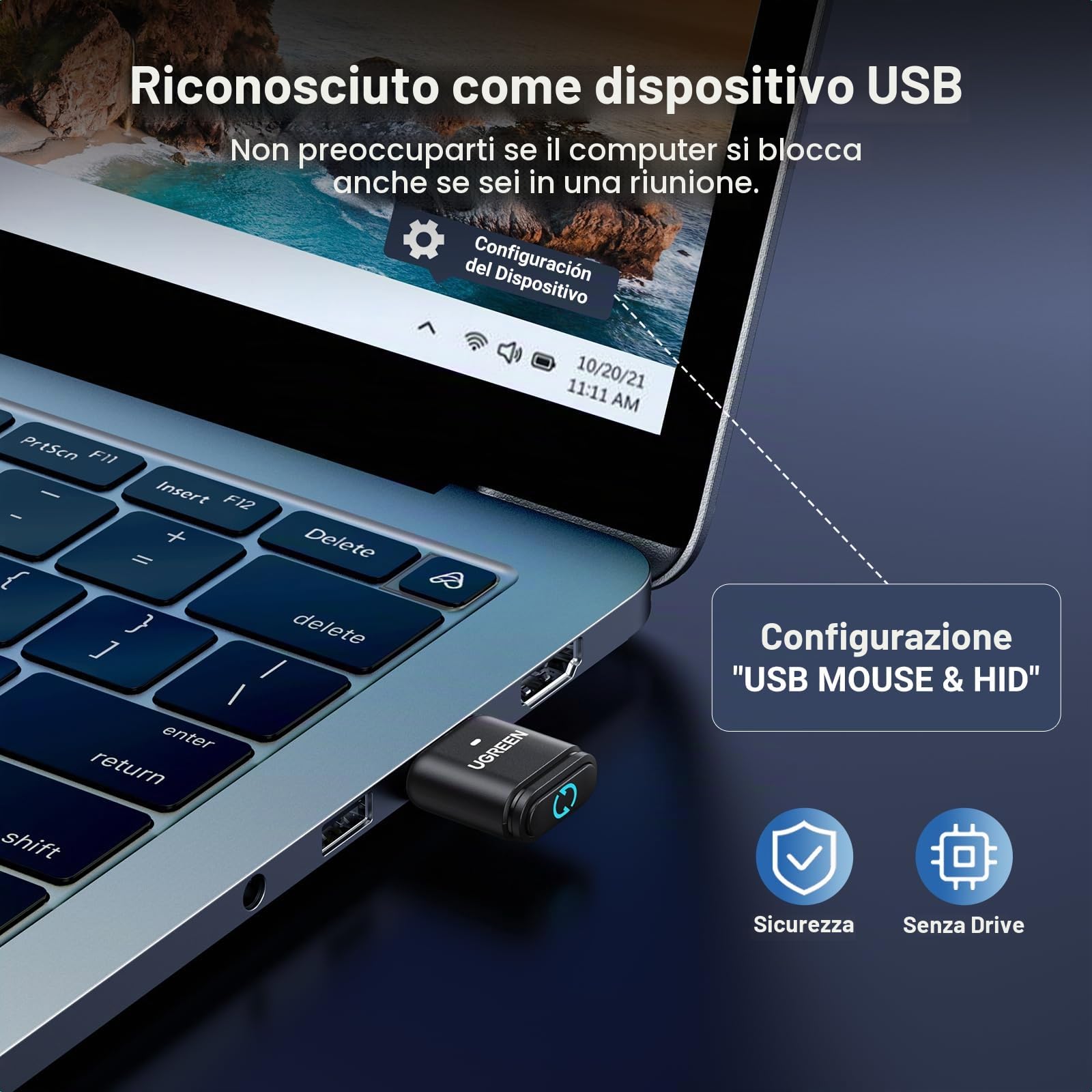 ugreen-adattatore-usb-bluetooth-5-3-dongle-con-mouse-jiggler-plug-play image 4