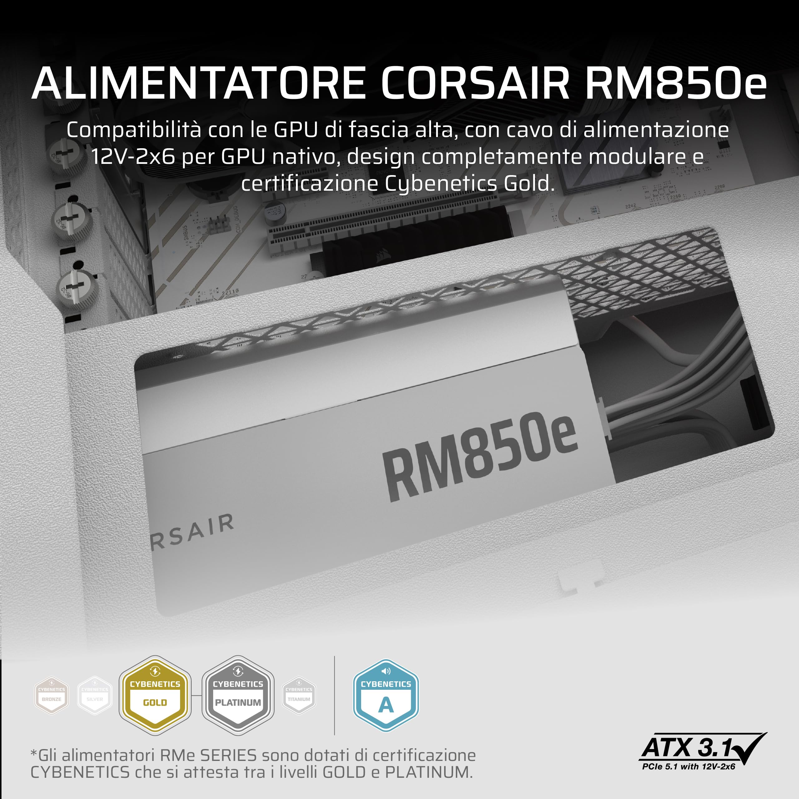 corsair-rm850e-2025-alimentatore-atx-850w-modulare-atx-3-1-pcie-5-1-bianco image 2