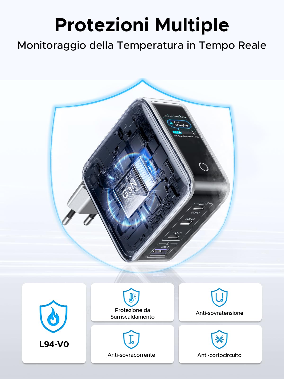 ugreen-nexode-pro-100w-caricatore-usb-c-4-porte-con-schermo-tft image 7