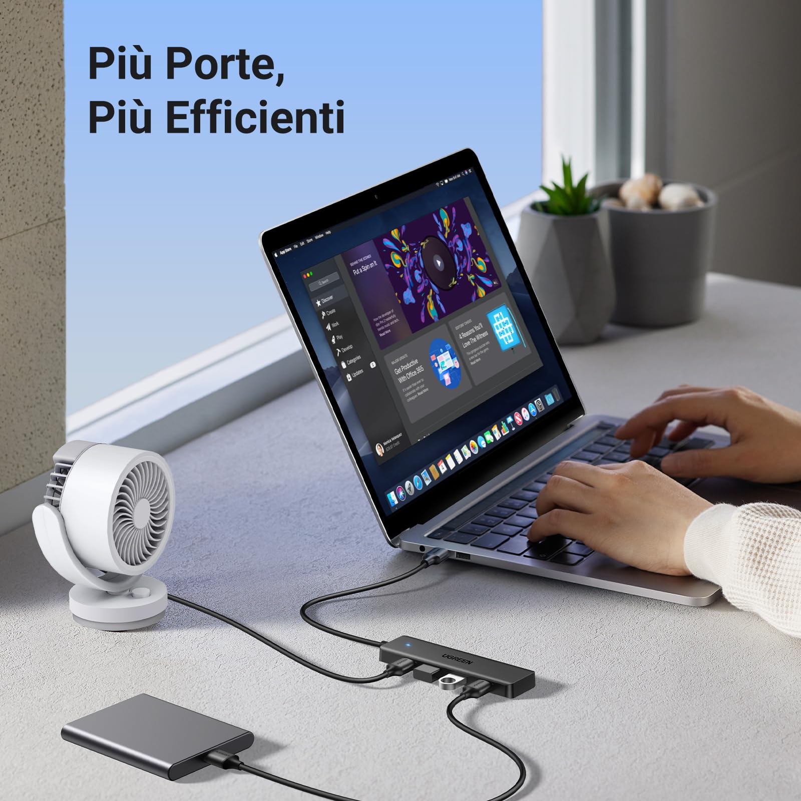 ugreen-hub-usb-3-0-4-porte-5gbps-cavo-15cm image 7