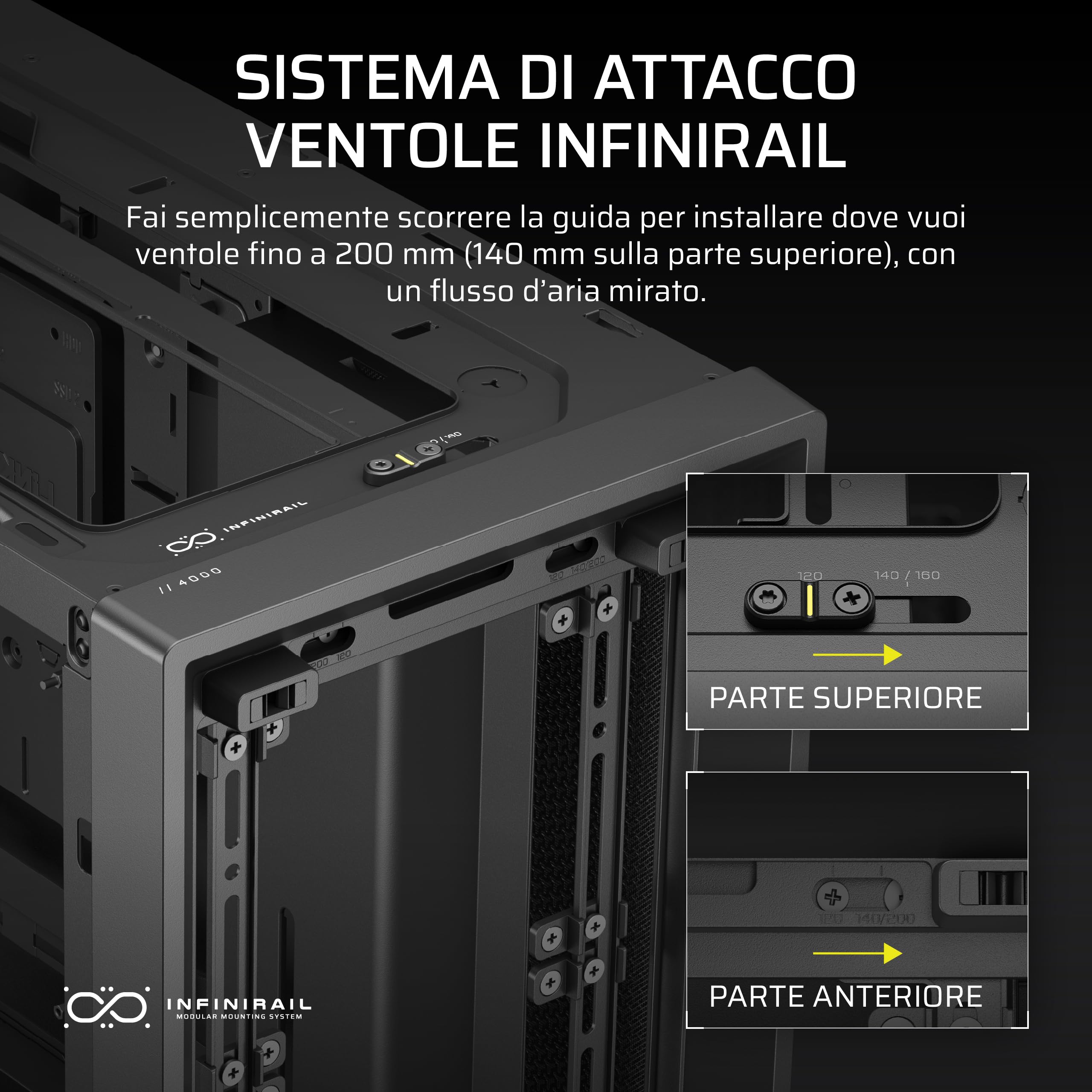 corsair-frame-4000d-case-mid-tower-atx-modulare-infinirail-flusso-d-aria-nero image 5