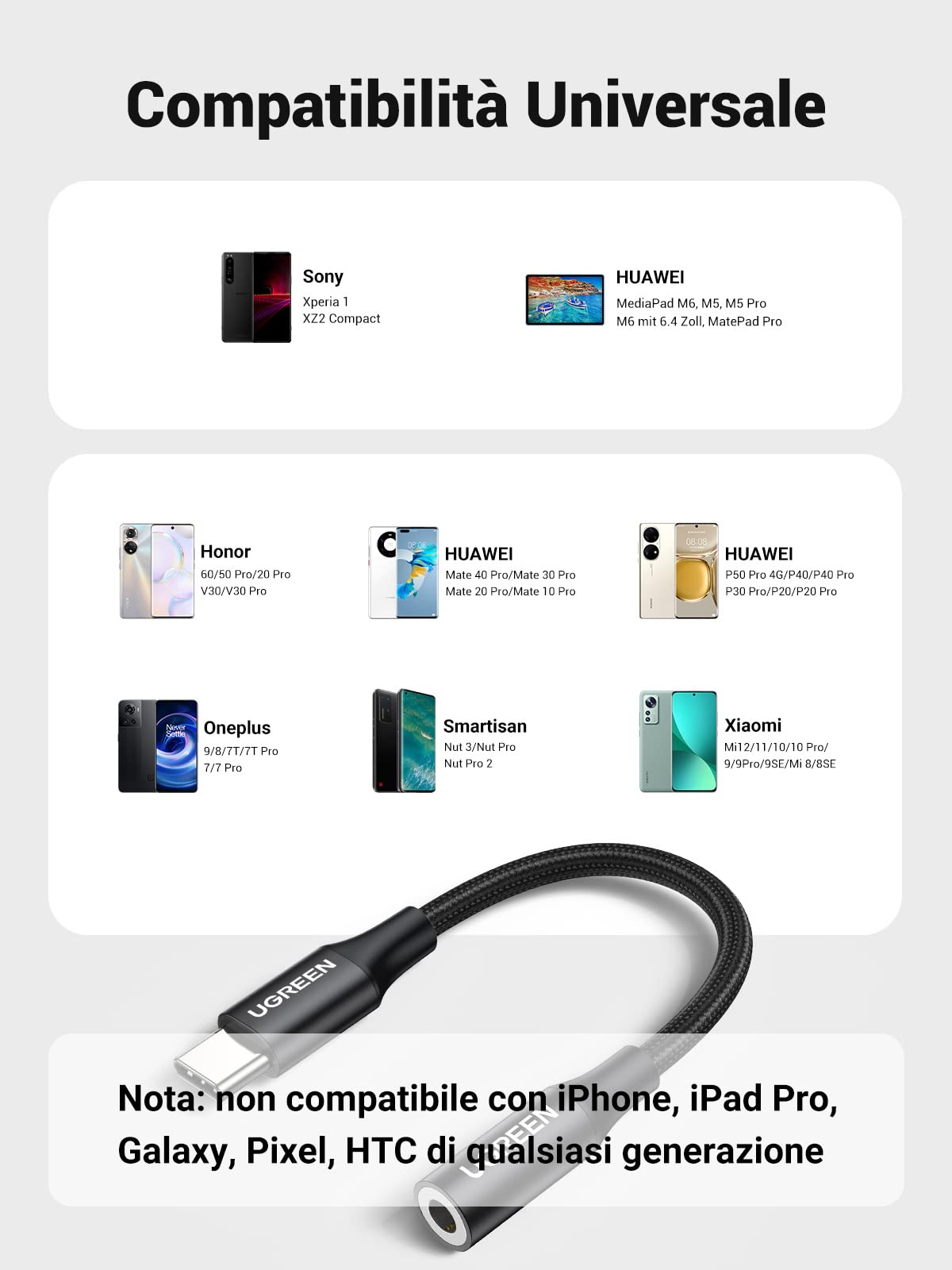 ugreen-adattatore-usb-c-a-jack-3-5mm-nylon-nero-per-cuffie image 5