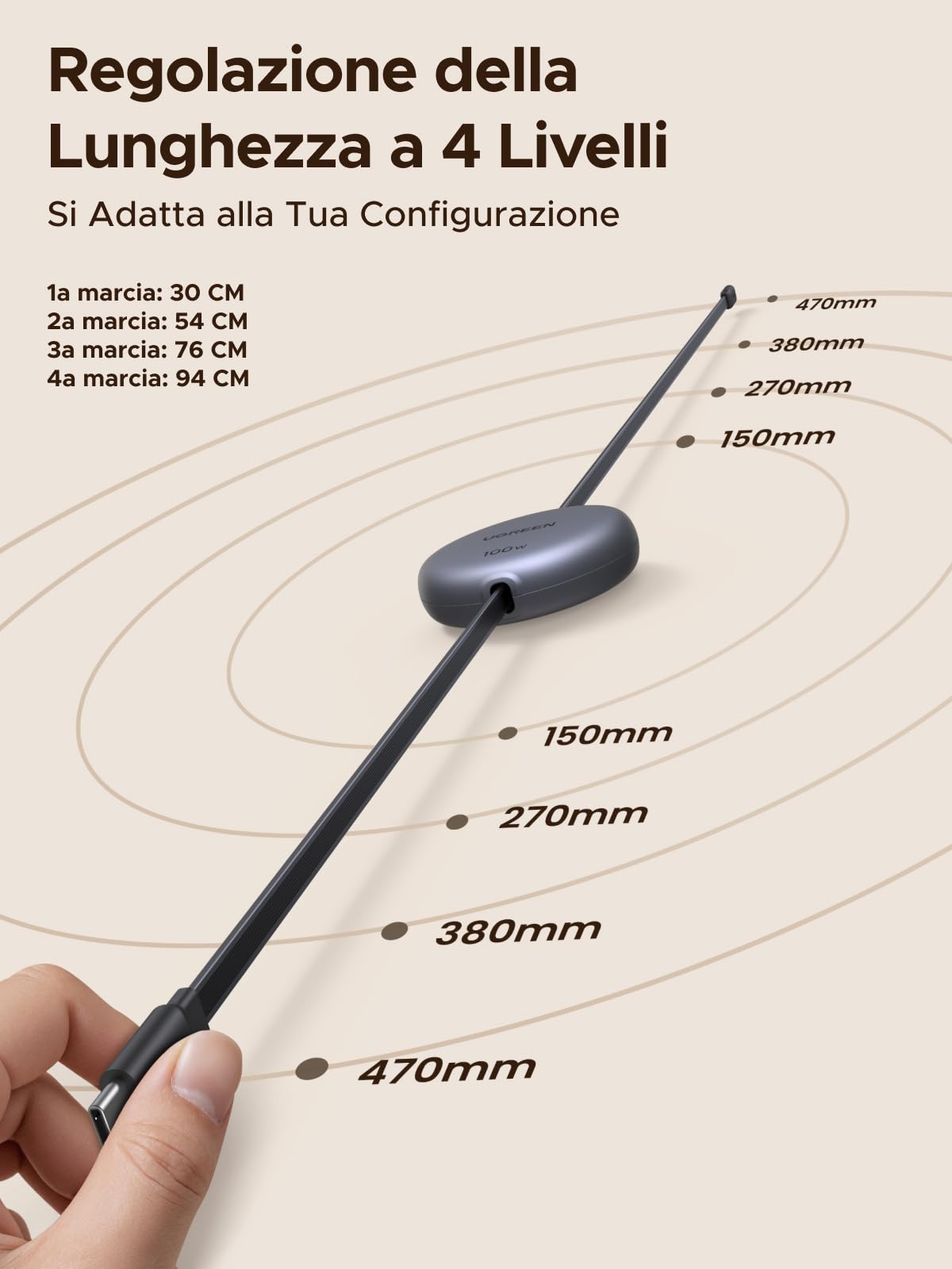 ugreen-nexode-cavo-usb-c-retrattile-100w-pd-grigio image 4
