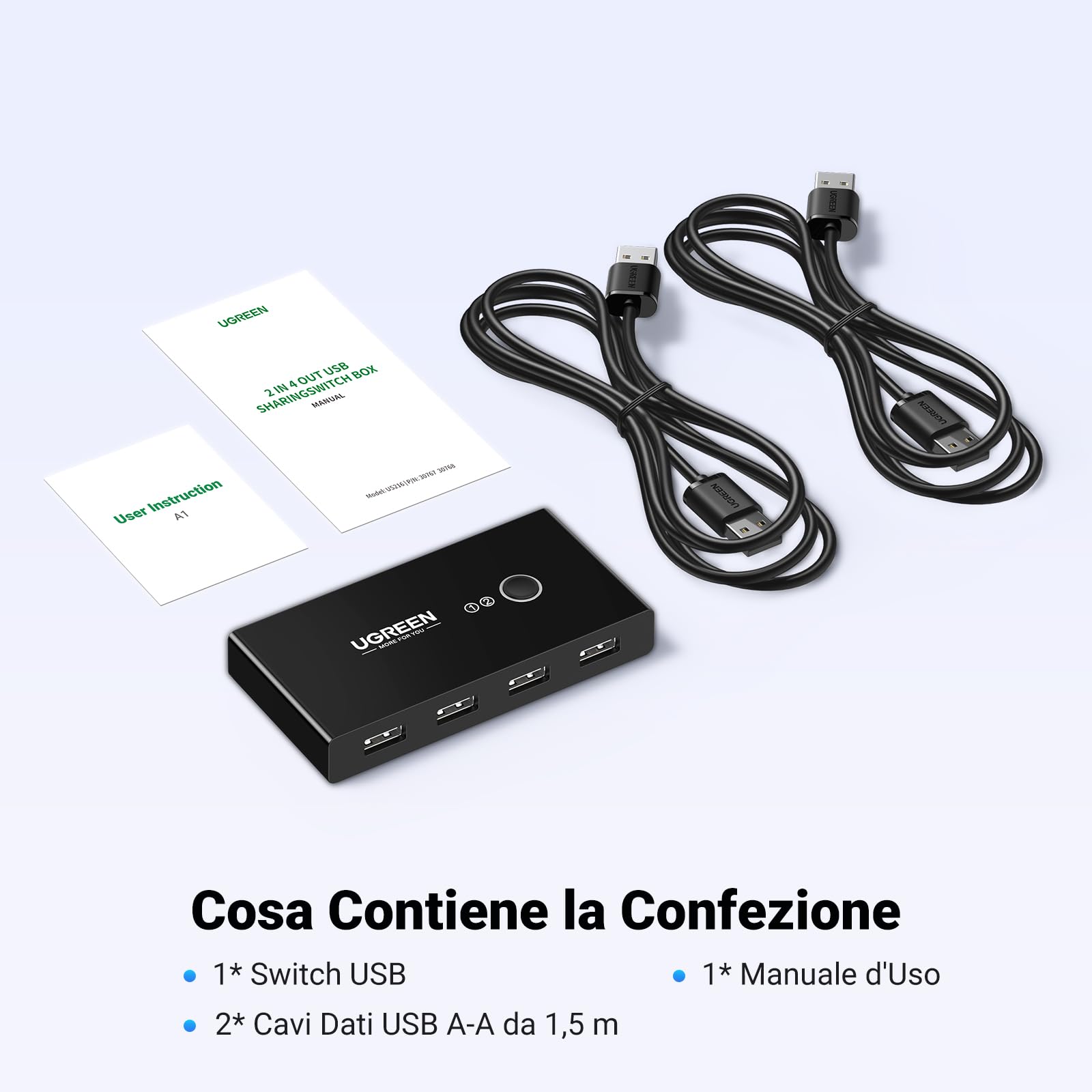 ugreen-switch-4-porte-usb-2-0-per-2-pc-commutatore-2-in-4-out image 8