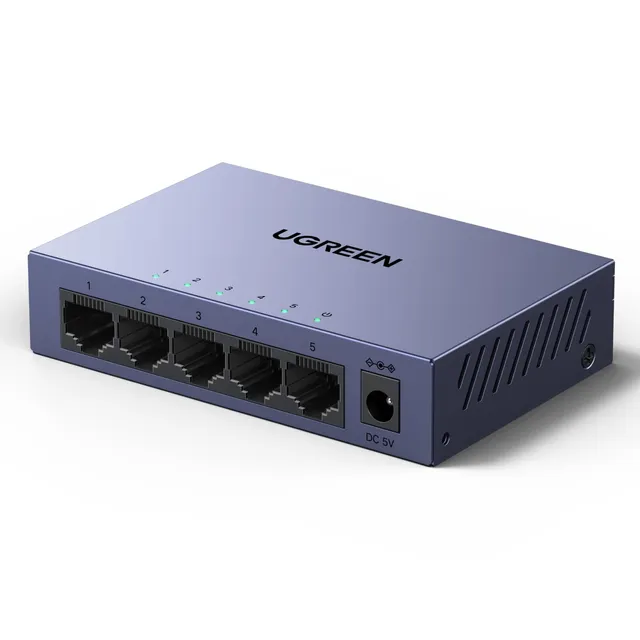 ugreen-switch-di-rete-5-porte-gigabit-gestibile-rj45-metallo image 1