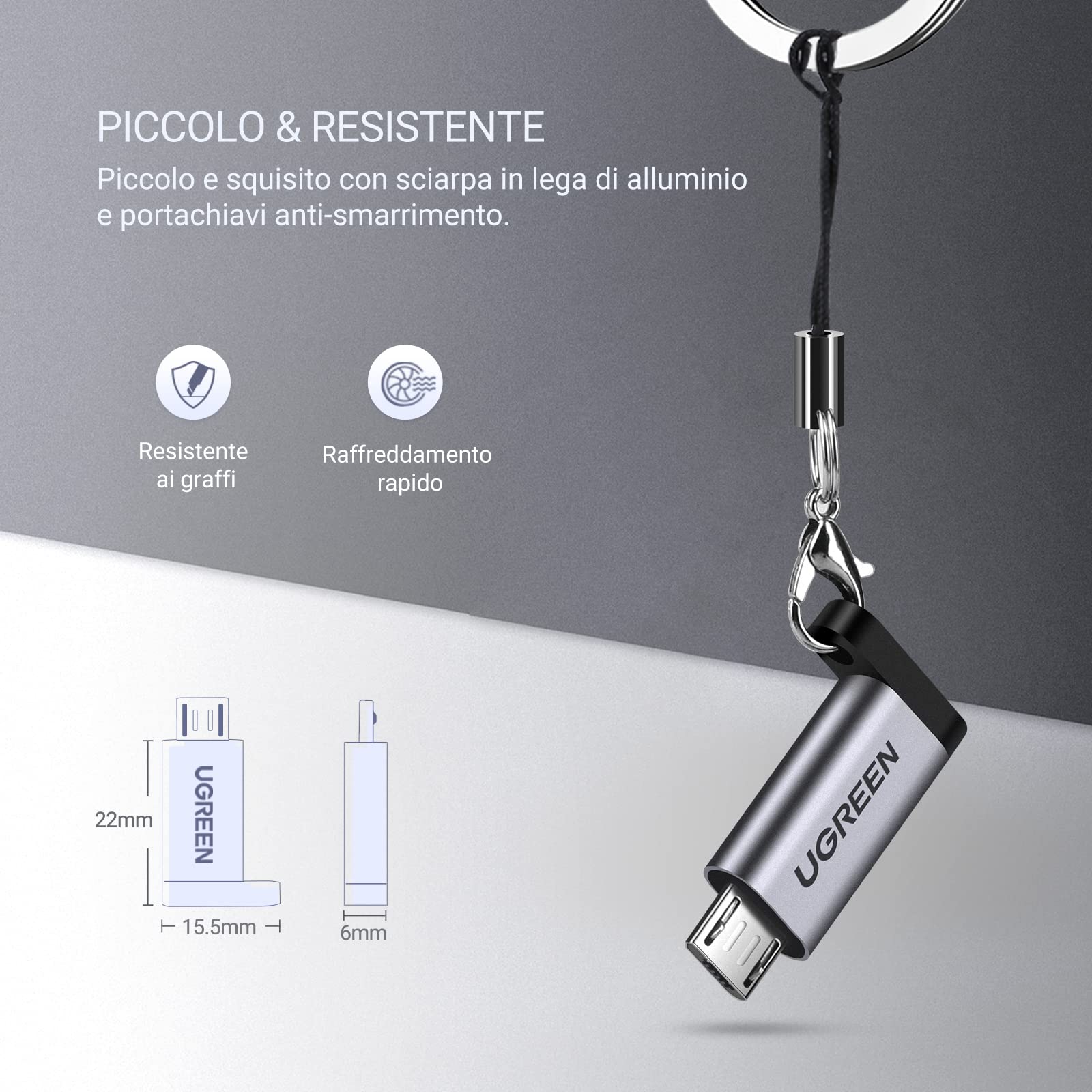 ugreen-adattatore-micro-usb-a-usb-c-con-ricarica-rapida-qc-confezione-da-2 image 7