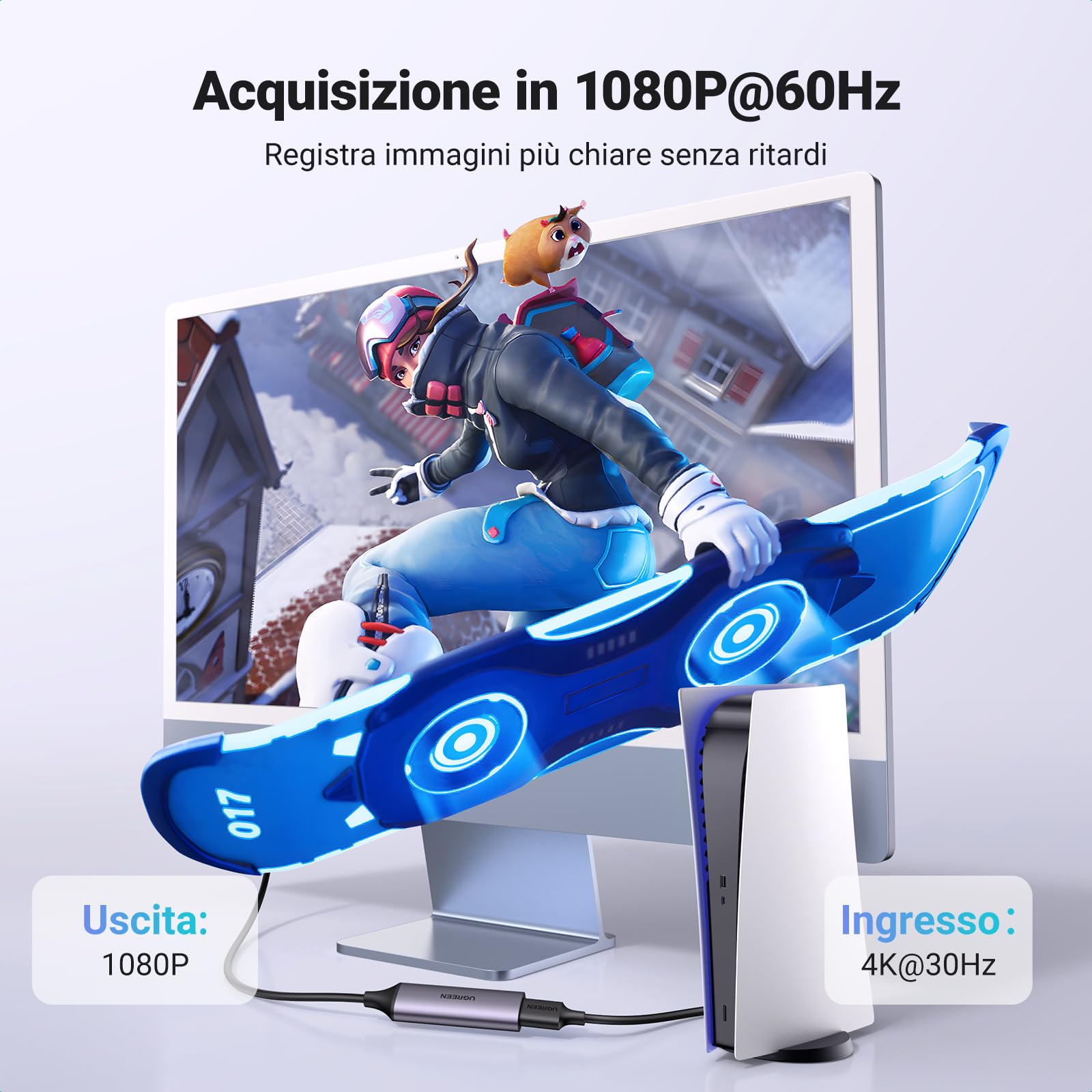 ugreen-scheda-di-acquisizione-video-hdmi-a-usb-c-4k-30hz-1080p-60fps image 5