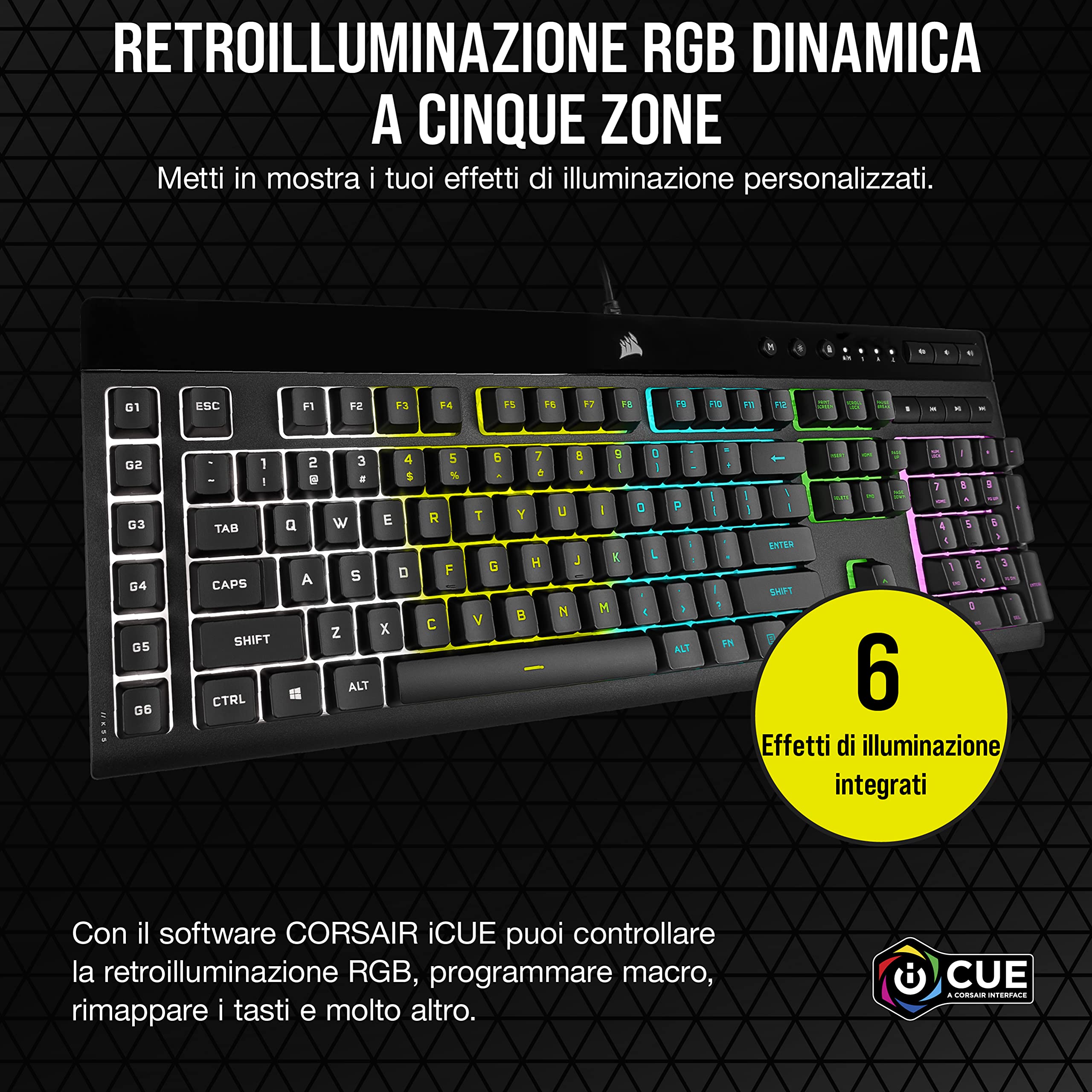 corsair-k55-rgb-pro-tastiera-gaming-cablata-a-membrana-con-6-tasti-macro-ip42-ne image 4