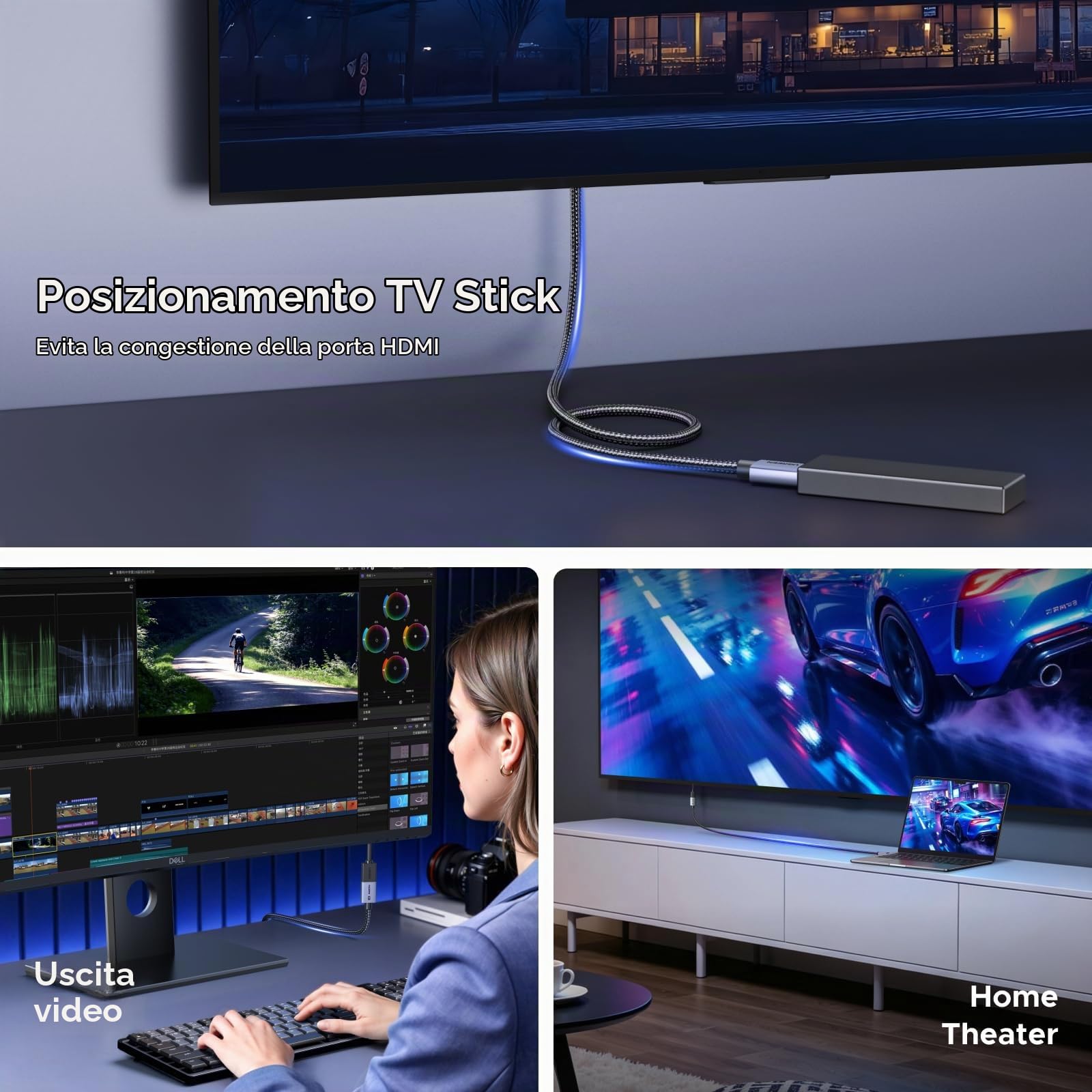 ugreen-cavo-di-prolunga-hdmi-2-1-maschio-femmina-1m-8k-60hz-48gbps image 3