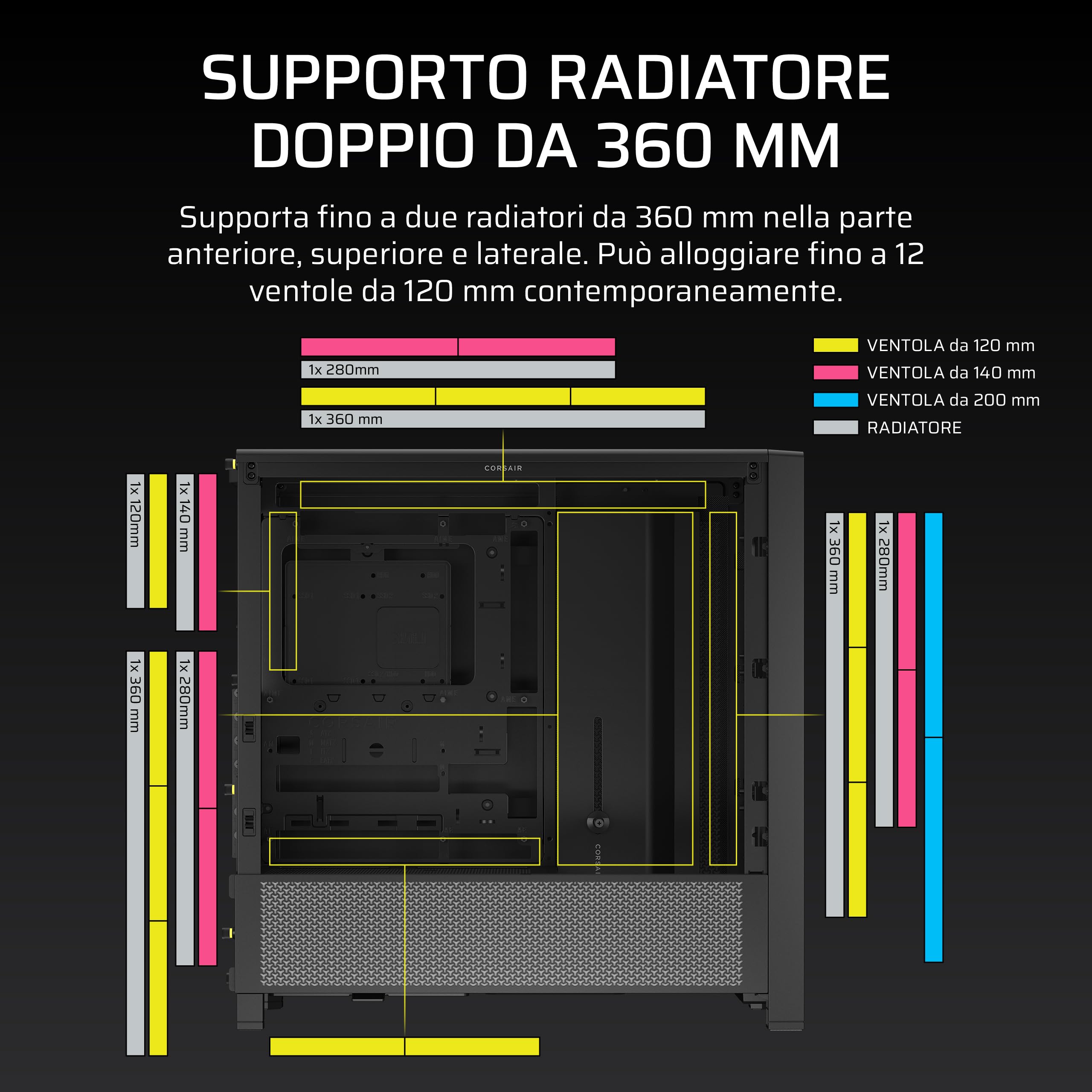 corsair-frame-4000d-case-mid-tower-atx-modulare-infinirail-flusso-d-aria-nero image 6