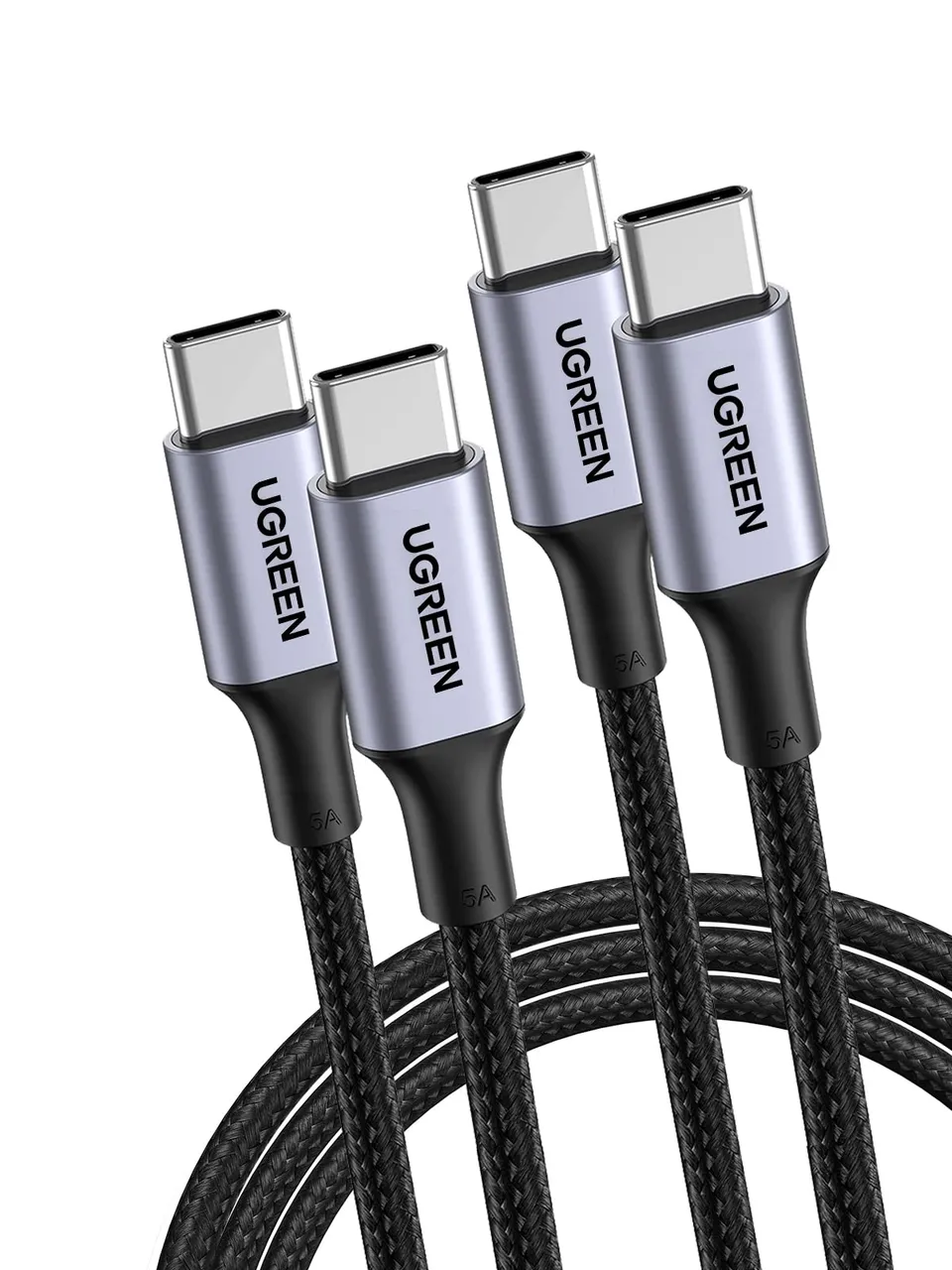 ugreen-cavo-usb-c-a-usb-c-100w-5a-pd-2m-nylon-ricarica-rapida-2-pack image 1