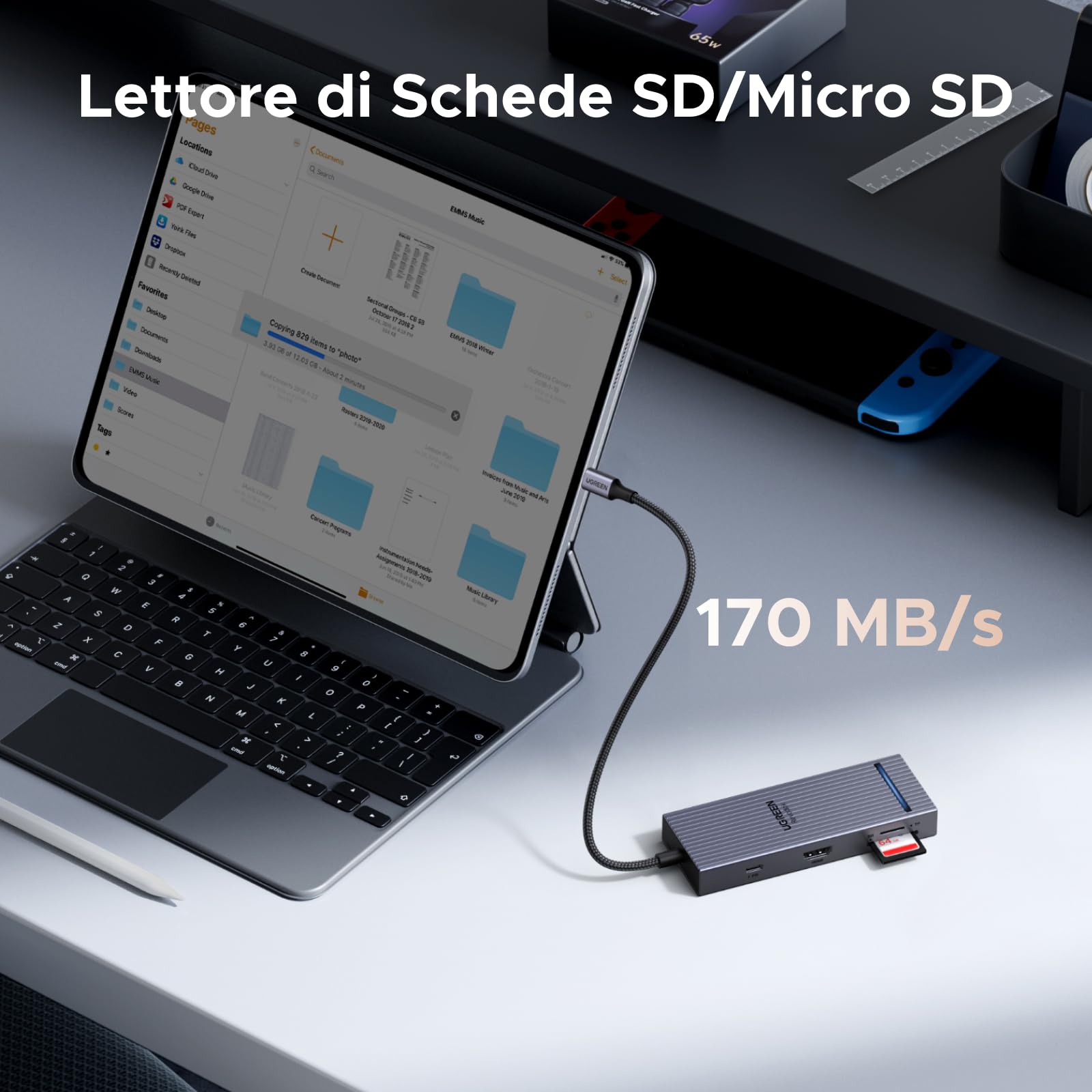 ugreen-revodok-pro-108-hub-usb-c-8-in-1-con-hdmi-4k-60hz-10gbps-pd-100w-e-lettor image 6