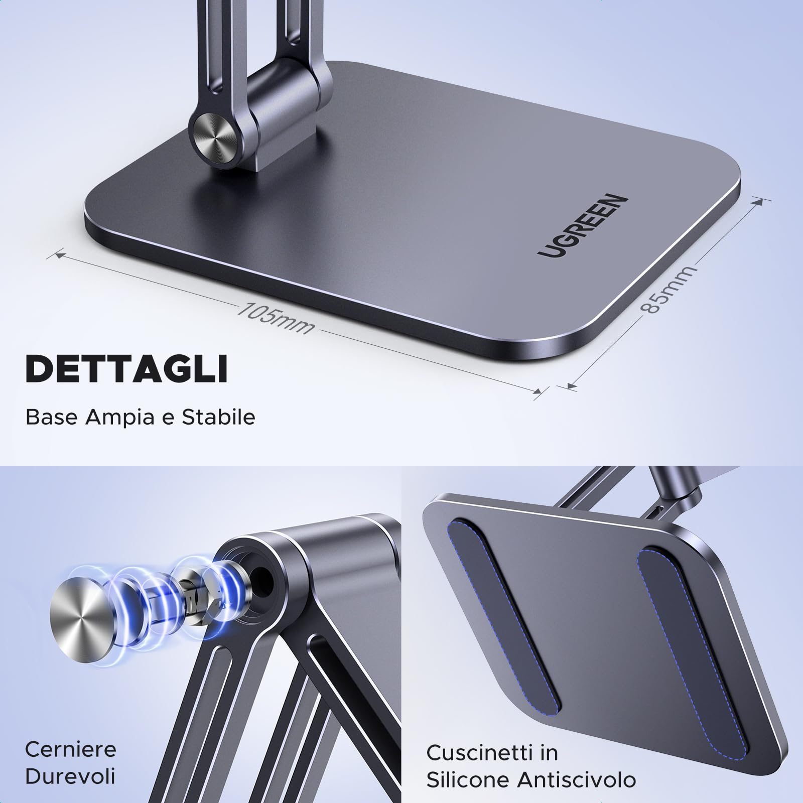 ugreen-supporto-magnetico-magsafe-da-tavolo-pieghevole-in-alluminio-argento image 5