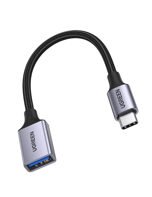 ugreen-adattatore-otg-usb-c-a-usb-3-0-femmina-cavo-5gbps-nylon-grigio image 1