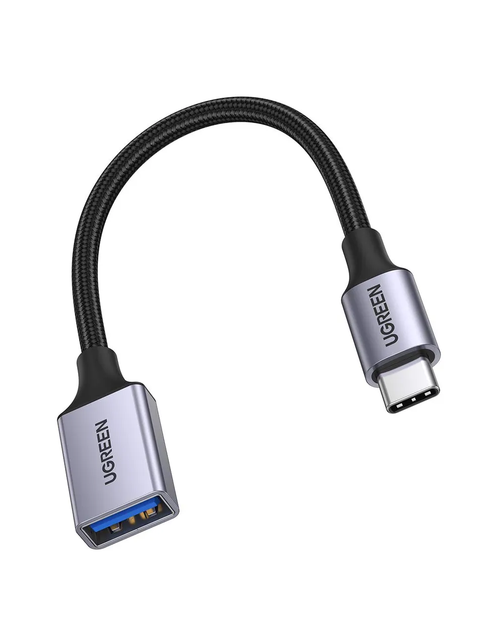 ugreen-adattatore-otg-usb-c-a-usb-3-0-femmina-cavo-5gbps-nylon-grigio image 1