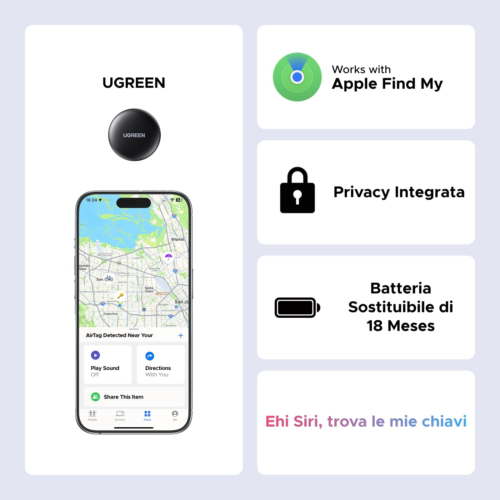 ugreen-finetrack-mini-tag-localizzatore-bluetooth-per-ios-confezione-da-2-pezzi image 8