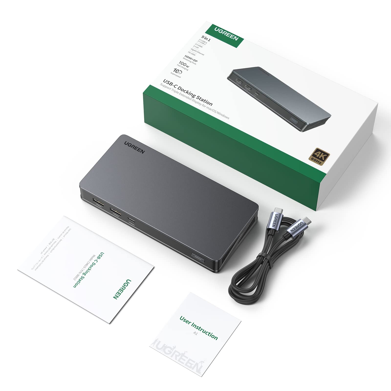 ugreen-revodok-pro-209-hub-usb-c-docking-station-9-in-1-doppio-4k image 8
