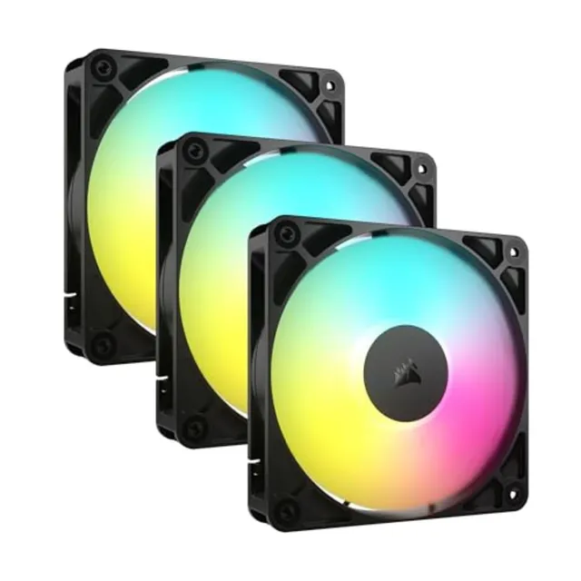 corsair-rs120-argb-ventola-case-120mm-nera-3-pezzi-alta-pressione-pwm-2100-rpm image 1