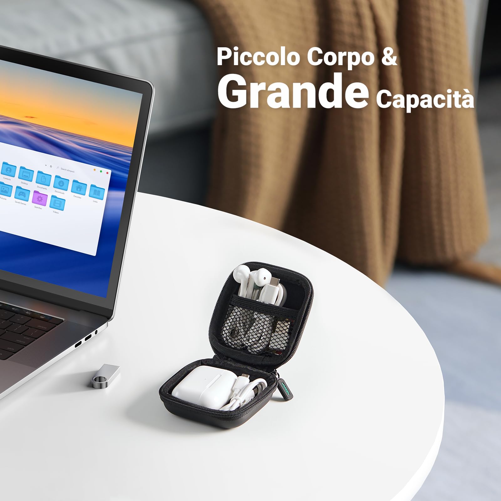 ugreen-custodia-rigida-eva-per-auricolari-e-accessori-usb-nero image 2
